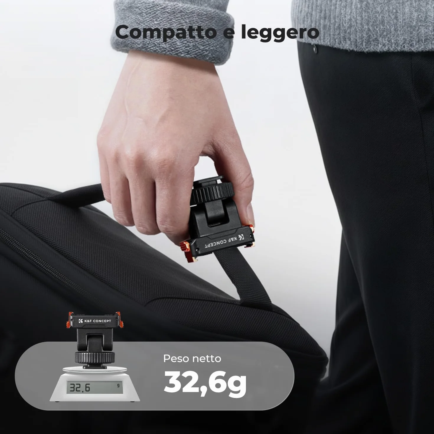 K&F CONCEPT Supporto a slitta fredda in plastica compatibile con DJI Osmo Nano/Osmo Action 6, supporto magnetico a sgancio rapido per action camera, adattatore treppiede con connettore a slitta calda