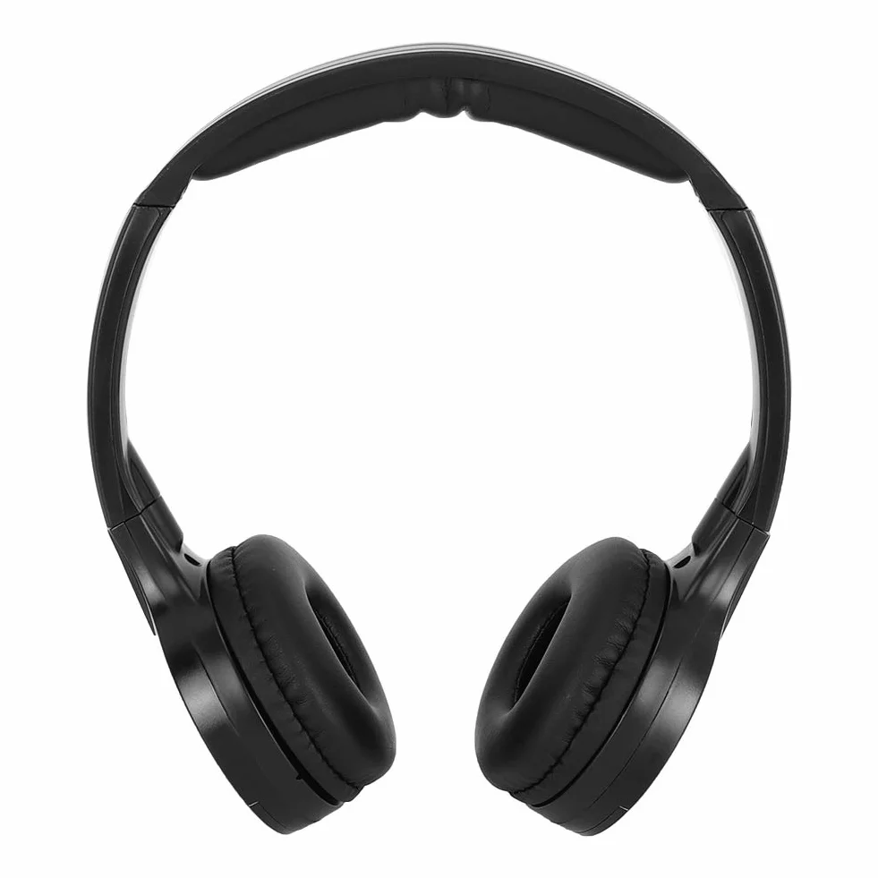 KIMISS Auricolare per auto a 2 canali, audio stereo a infrarossi, auricolare per cuffie per poggiatesta per auto DVD (nero)