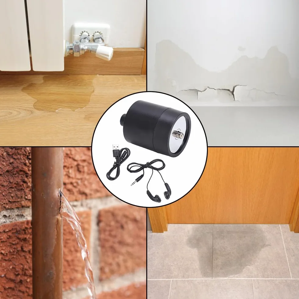Amplificatore Suoni Parete, Audio Dispositivo di Ascolto Auricolare Migliorato con Microfono Amplificato per Voce Attraverso Pareti E Porte Strumento L'ascolto Multiplo Test Perdite d'Acqua Gas