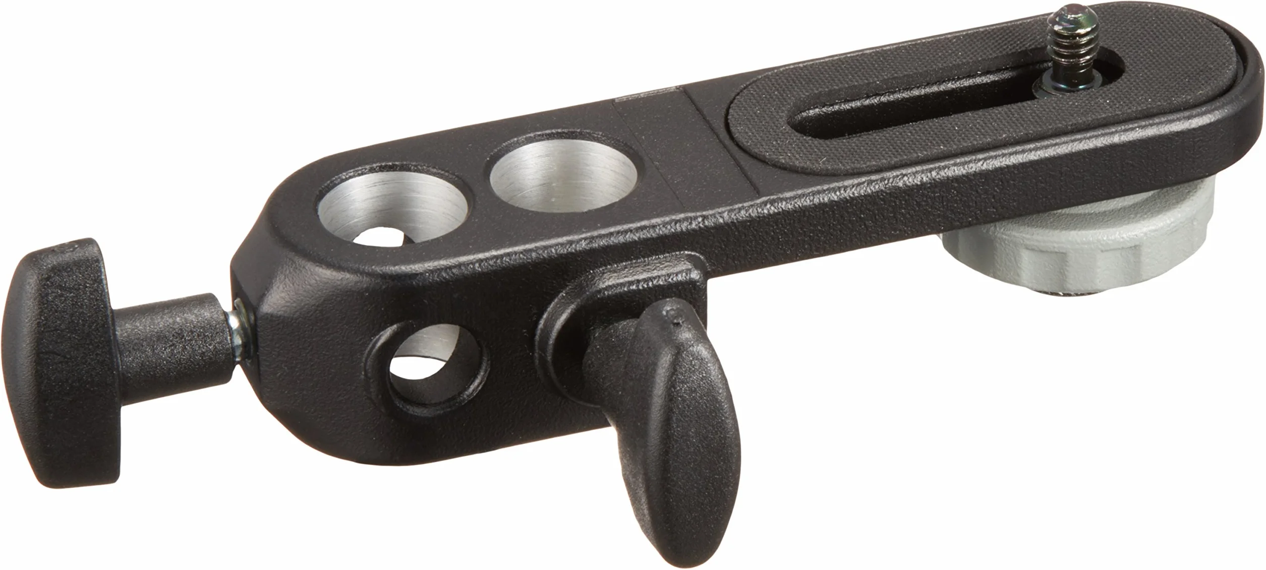 Manfrotto 143BKT Testa a Staffa per Fotocamera, Attacco da 1/4'', con Attacco per Spigot da 16 mm, per Fotografia, in Alluminio, Nero
