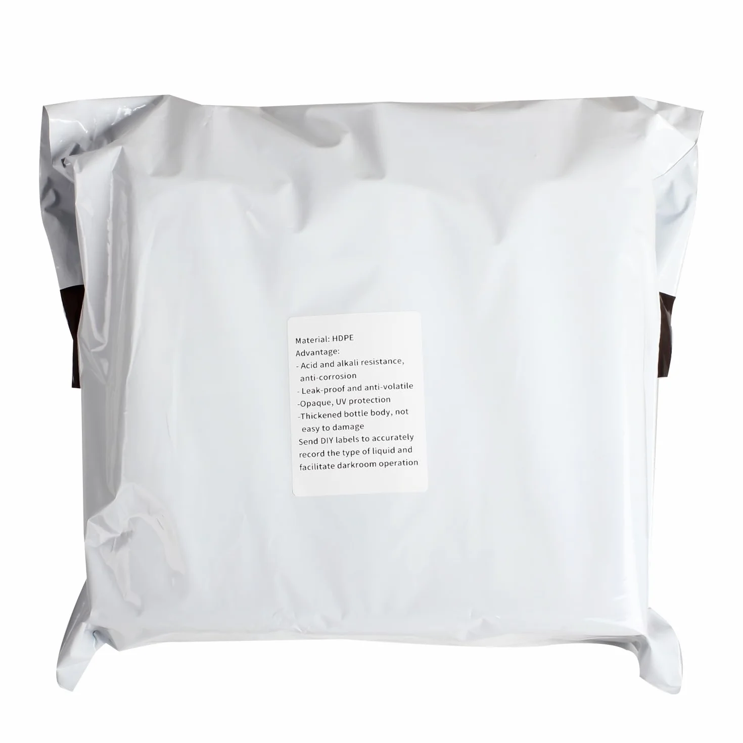 eTone Darkroom - 3 flaconi da 500 ml per prodotti chimici con tappi, per lo sviluppo di film, attrezzature per lo sviluppo di foto (nero)