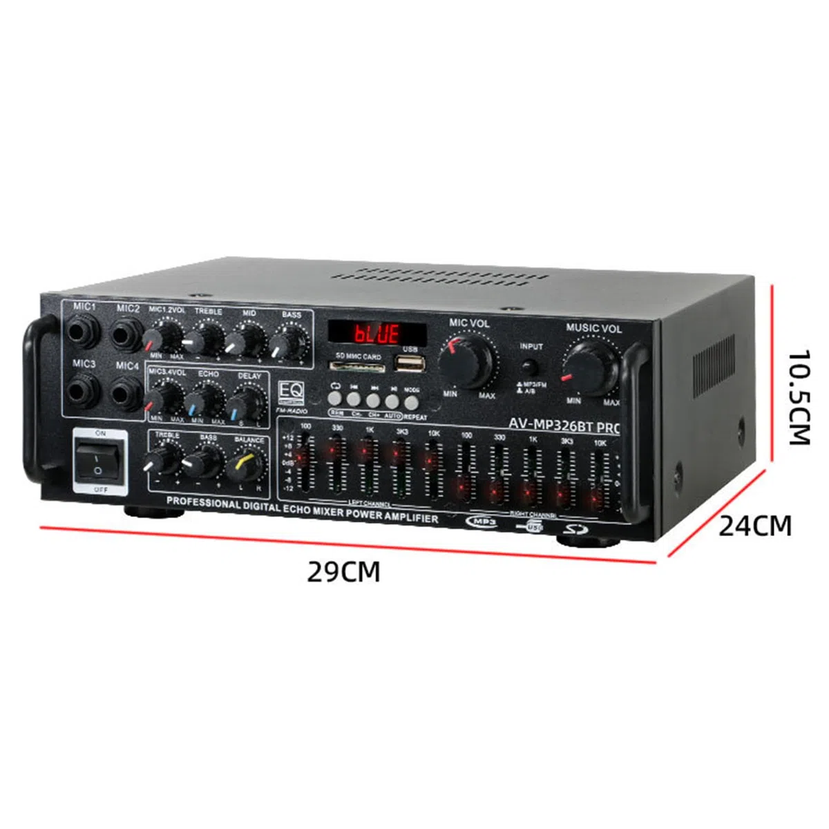 Amplificatore Digitale HiFi, Amplificatore Audio Stereo a 2.0 Canali, Doppia Regolazione del Bilanciamento EQ a 5 Bande, con Telecomando, Supporto Formati Lossless