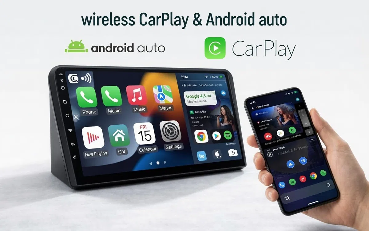 Autoradio 9 pollici compatibile con Citroën C2/C3 | CarPlay/Android Auto/WiFi/DSP/DAB+, touchscreen CarPlay, sistema radio multimediale HD (T4 (4GB/64GB) 8-core 5G QLED)