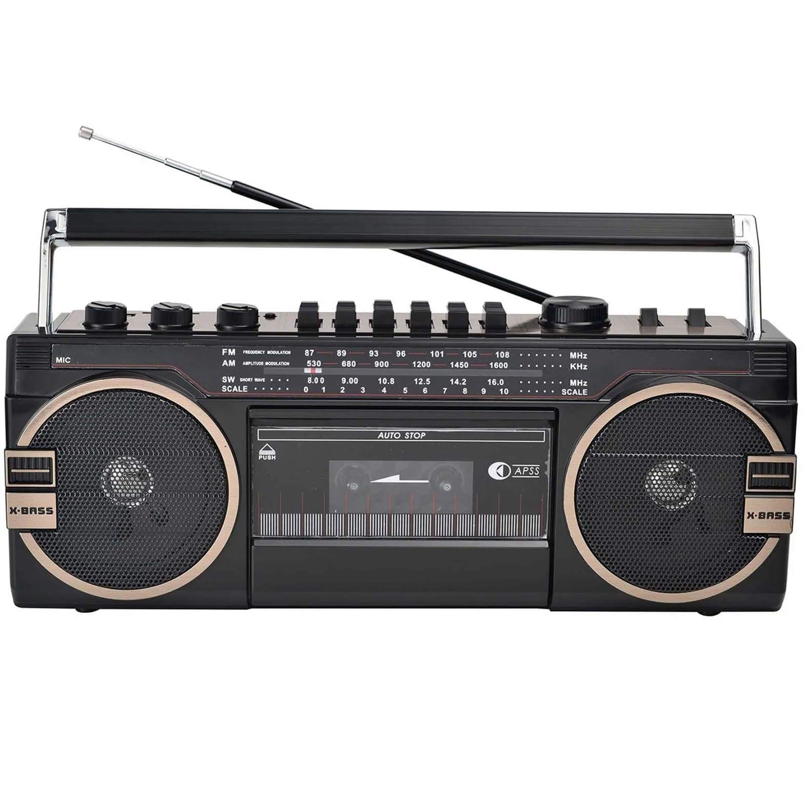 Retro lettore CD portatile Bluetooth registratore cassette AM/FM Radio manopole di regolazione del volume per riunioni di famiglia viaggi