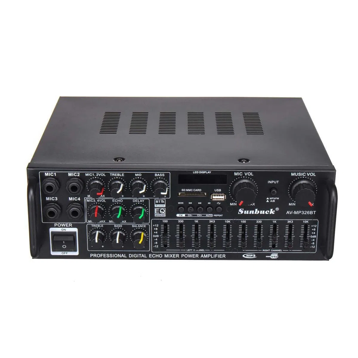 Amplificatore, Amplificatore HIFI a 2 canali Riproduzione ad alta risoluzione Amplificatore subwoofer Amplificatore di potenza USB SD con telecomando