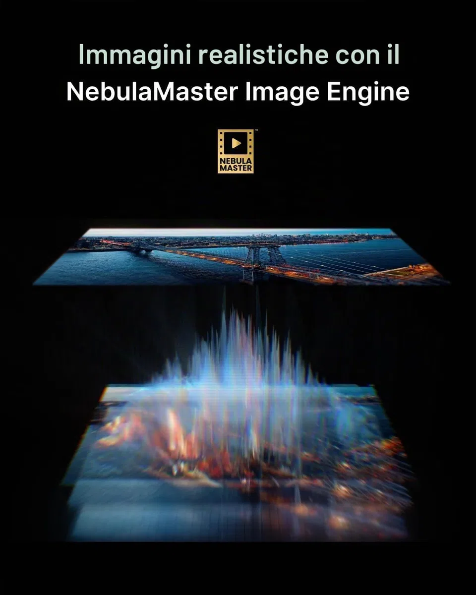 NEBULA Cosmos 4K SE Smart Beamer, Proiettore 4K con schermo Dolby Vision, 200" e 1800 ANSI lumen, HybridBeam, Google TV, Netflix ufficiale (ricondizionato)