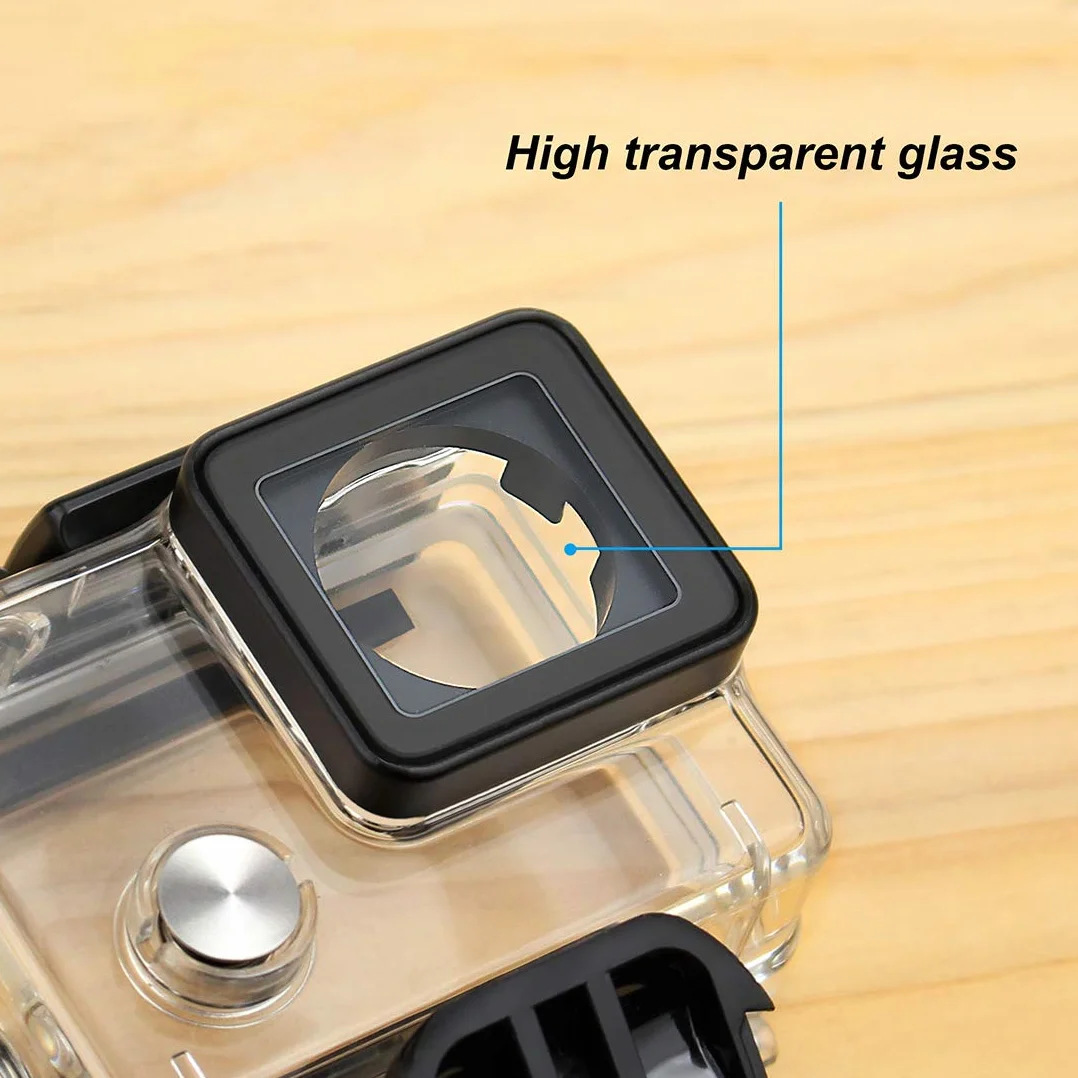 GEPULY - Custodia protettiva per GoPro Hero 4, Hero 3+, Hero 3, Hero 3, custodia protettiva laterale con scheletro posteriore e porta LCD Touch Backdoor per GoPro Hero 4, Hero 3+, Hero3 + Hero3