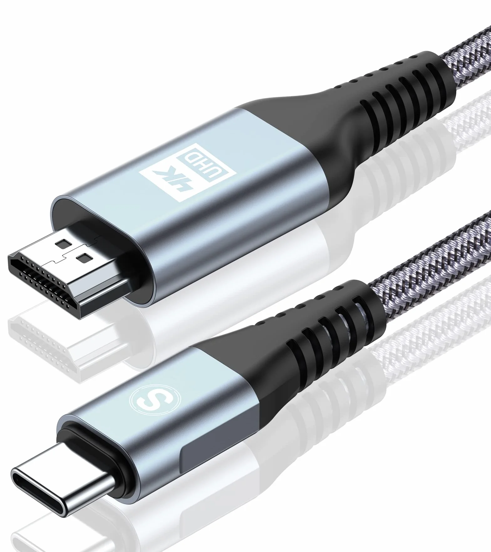 sweguard Cavo USB C HDMI 4K 2M, UHD Adattatore Tipo C per Thunderbolt 4 3 Compatible con iPhone 17 16 15 Plus Pro Max,MacBook Pro/Air,iMac,iPad Pro,Samsung S26 S25 S24 S23 a s8,Surface,Dell