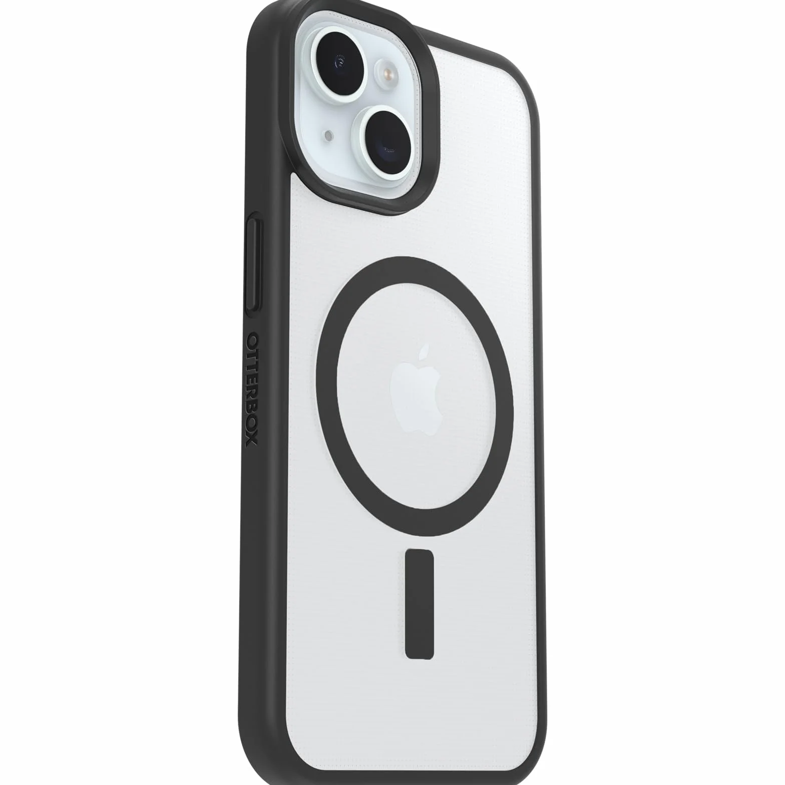 OtterBox React Series MagSafe Cover per iPhone 17e, 16e, 15, 14, 13, resistente a shock e cadute fino, cover ultrasottile, testata a norme MIL-STD 810G, Trasparente, Nero