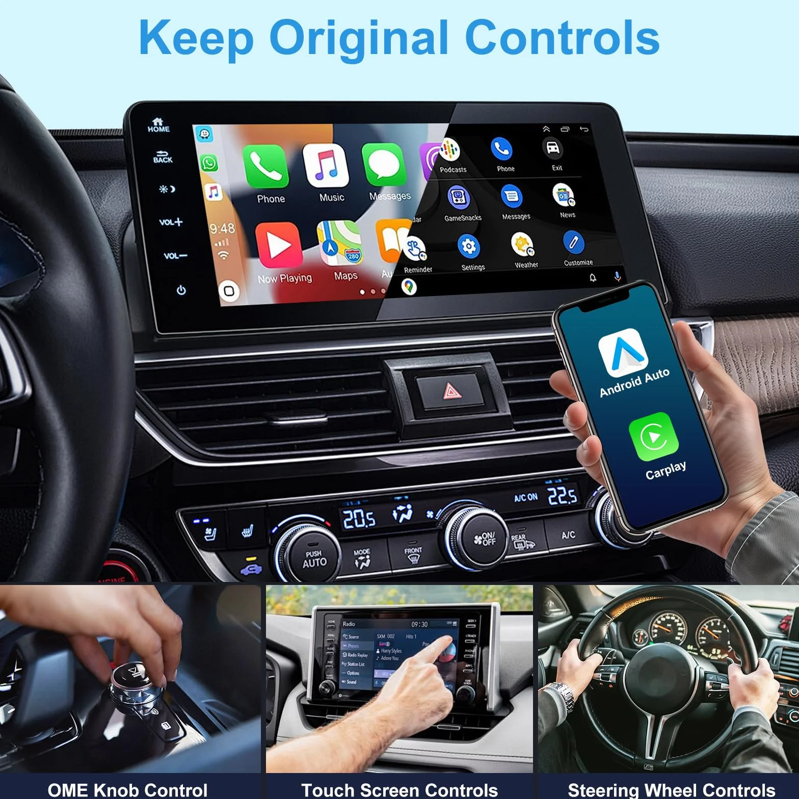 GuKKK Adattatore Carplay Wireless, Adattatore Wireless 2 in 1 per Android Auto e CarPlay, Converti Android Auto Cablato in Wireless, Adatto per Auto con AA e Carplay, 5GHz WiFi USB C/A, Plug & Play