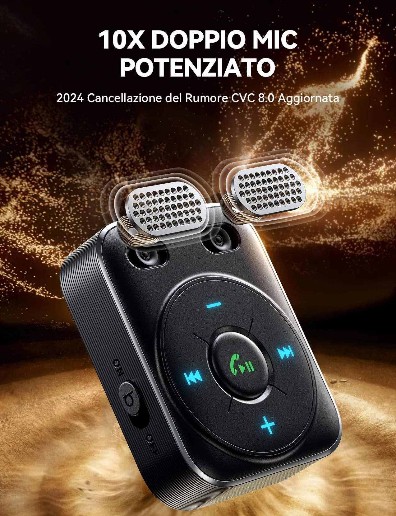 2025 JOYROOM Bluetooth 5.4 Auto, Ricevitore Aux 【Basso E Hifi Stereo】 Vivavoce Bluetooth Per Auto con Indicatore LED, Aux con 16 Ore di Riproduzione