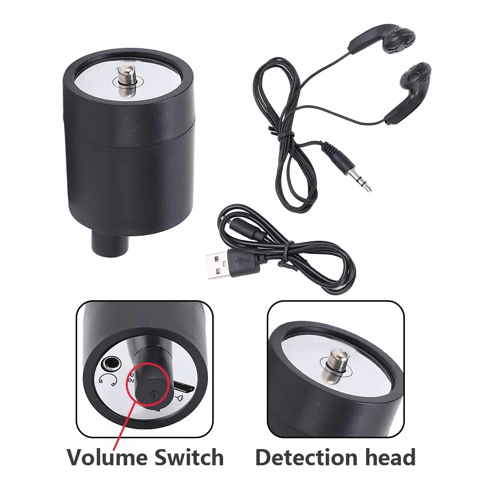 Amplificatore Suoni Parete, Audio Dispositivo di Ascolto Auricolare Migliorato con Microfono Amplificato per Voce Attraverso Pareti E Porte Strumento L'ascolto Multiplo Test Perdite d'Acqua Gas