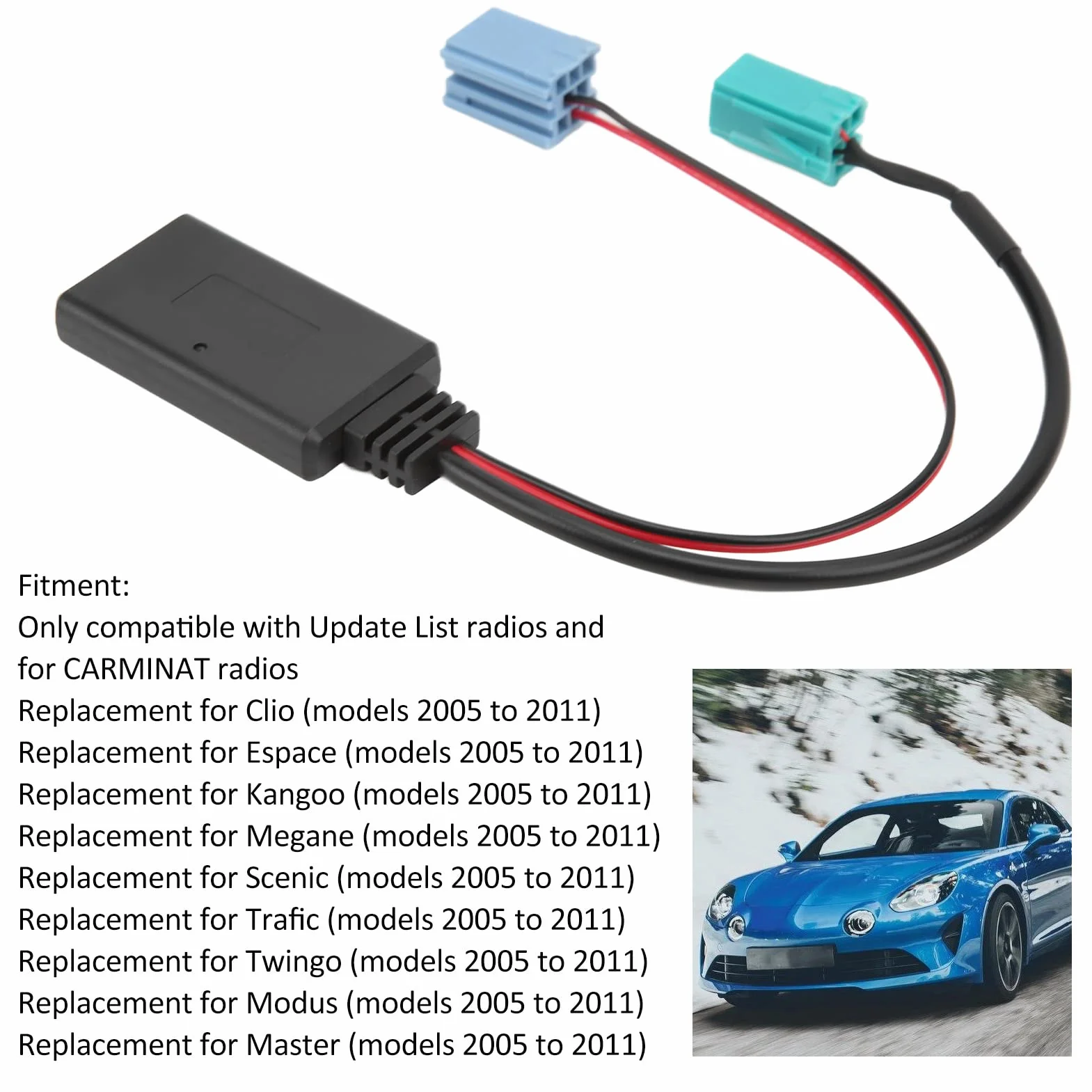 aqxreight Modulo Bluetooth Adattatore Musicale, 6 Pin e 8 Pin Bluetooth 5.0 Aux Cavo Adattatore Connettore per Espace Radio Updatelist