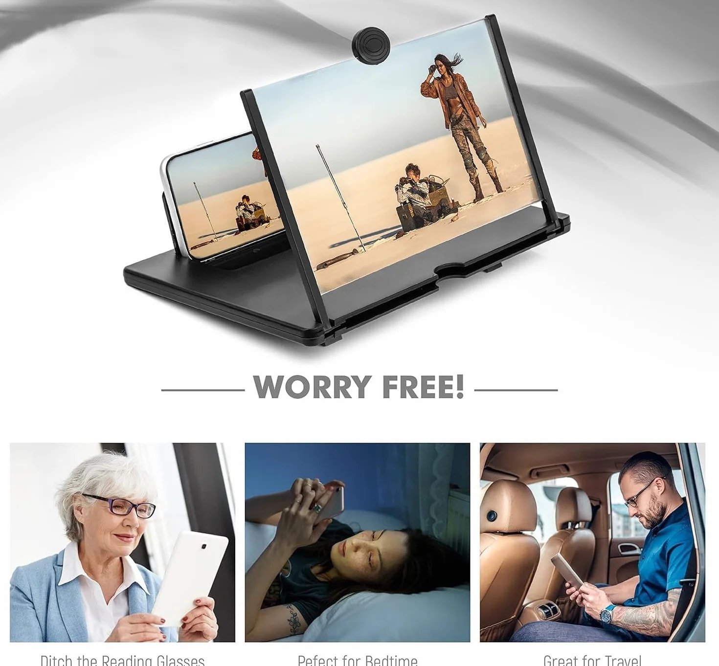 Amplificatore schermo telefono 14 Zoll, 3D HD Lente di ingrandimento per la visione di video, pieghevole Lente di ingrandimento per alle smartphone