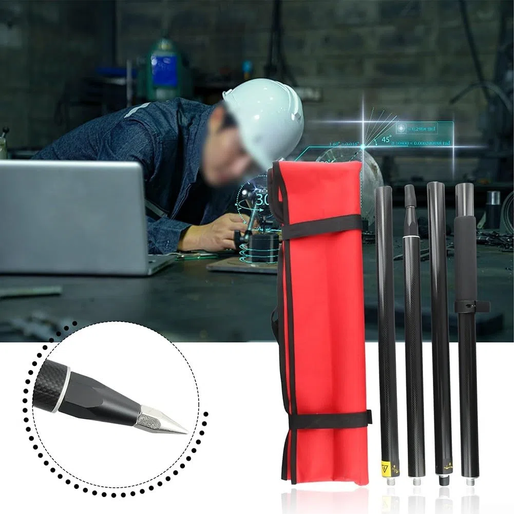 Fibra di carbonio GPS Survey Pole 2M Telescopico GNSS Antenna Rod Con 5/8" Filo 4-Section Leggero Per Land Surveying E Ingegneria Nero