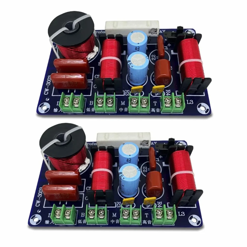 2 pezzi a 3 vie, 250 W, 850/5200 Hz, divisore di frequenza fai da te, circuito di filtraggio, bassi medi, HiFi, stereo audio, crossover durevole, 500701832