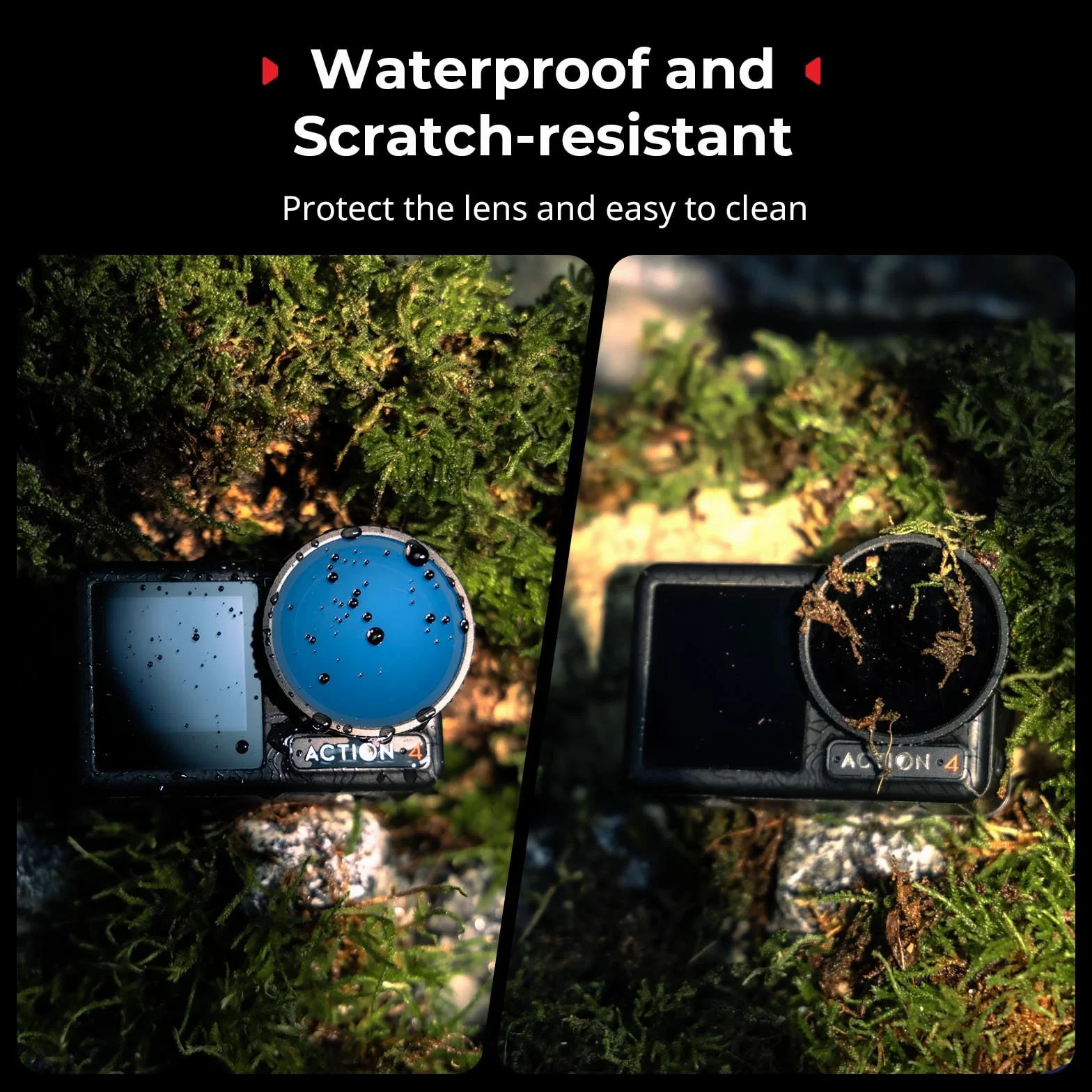 SMALLRIG Kit filtri ND per DJI Osmo Action 5 Pro/Action 4, confezione da 5 filtri polarizzanti a densità neutra CPL FS ND8 ND16 ND32 a scatto e copertura in silicone per obiettivo - 5411