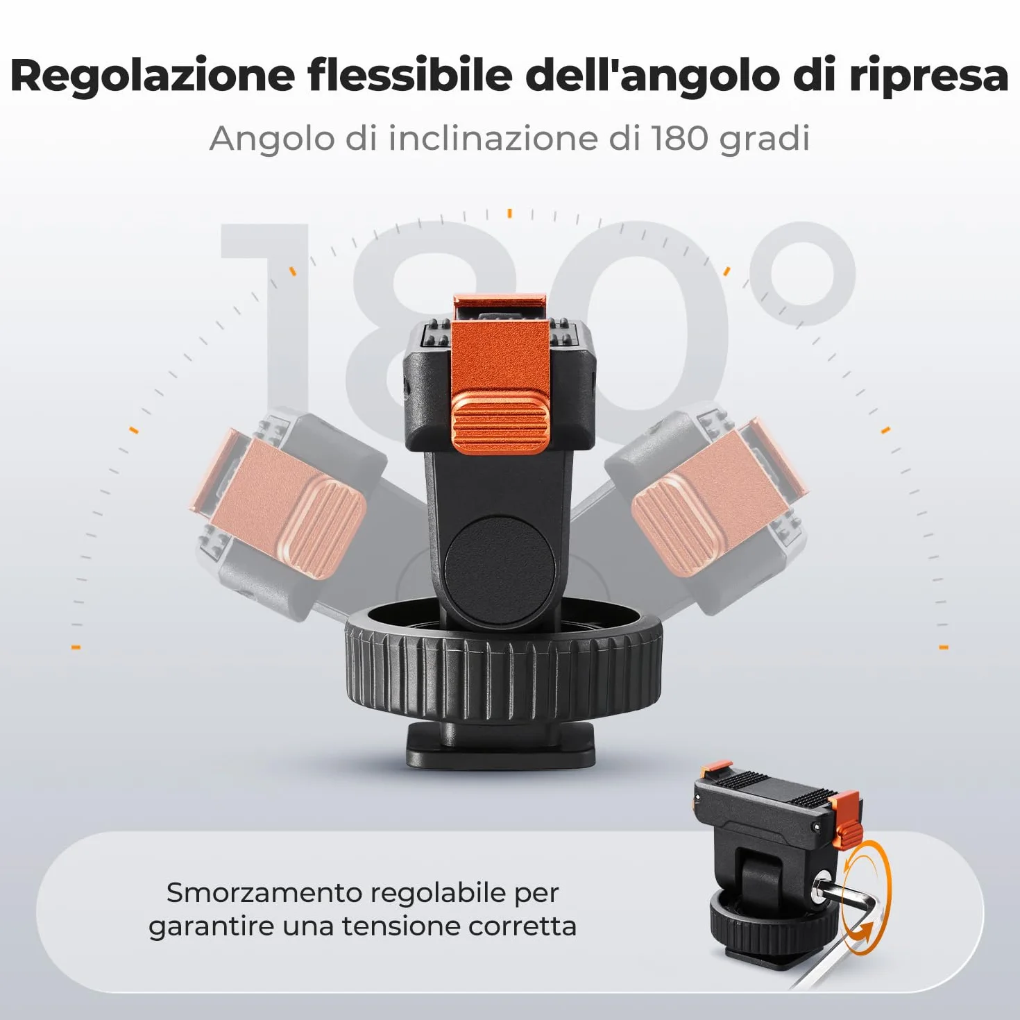 K&F CONCEPT Supporto a slitta fredda in plastica compatibile con DJI Osmo Nano/Osmo Action 6, supporto magnetico a sgancio rapido per action camera, adattatore treppiede con connettore a slitta calda