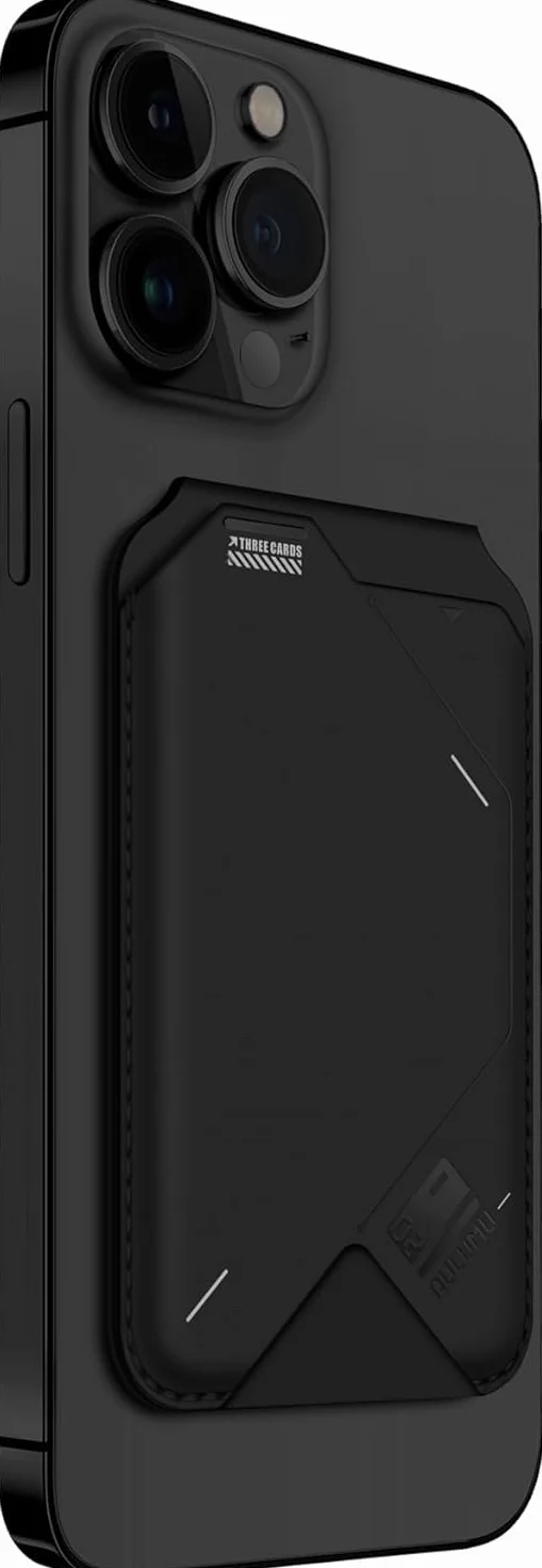 Aulumu G02 [2 in 1] Portafoglio Magnetico & Supporto, Compatibile con MagSafe, Supporto Regolabile, Finestra Aperta per ID, Portafoglio Mag-safe per Serie iPhone 16/15/14/13/12 - Nero