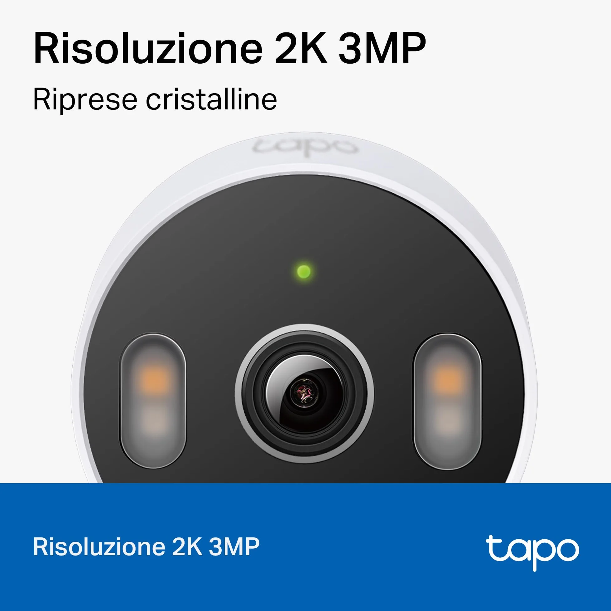 Tapo C113 Telecamera WiFi Esterno 2K 3MP, IP65, Visione Notturna a Colori con Spotlight, Rilevamento Smart AI, Audio Bidirezionale, Allarme Sonoro e Luminoso, Compatibile con Alexa