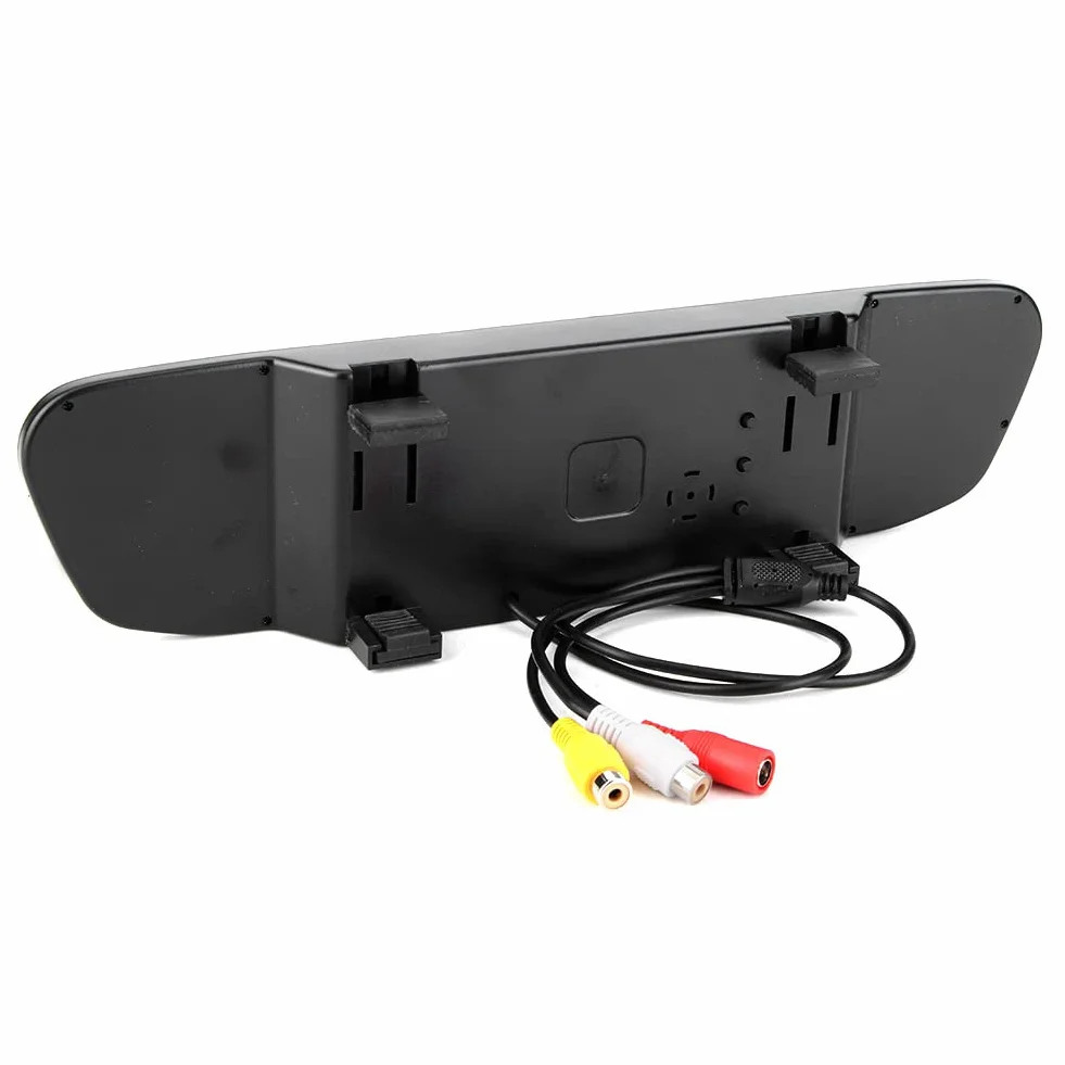 Monitor per Specchietto Retrovisore per Auto, Schermo LCD TFT HD da 4,3 Pollici con Ingresso Video a 2 Canali