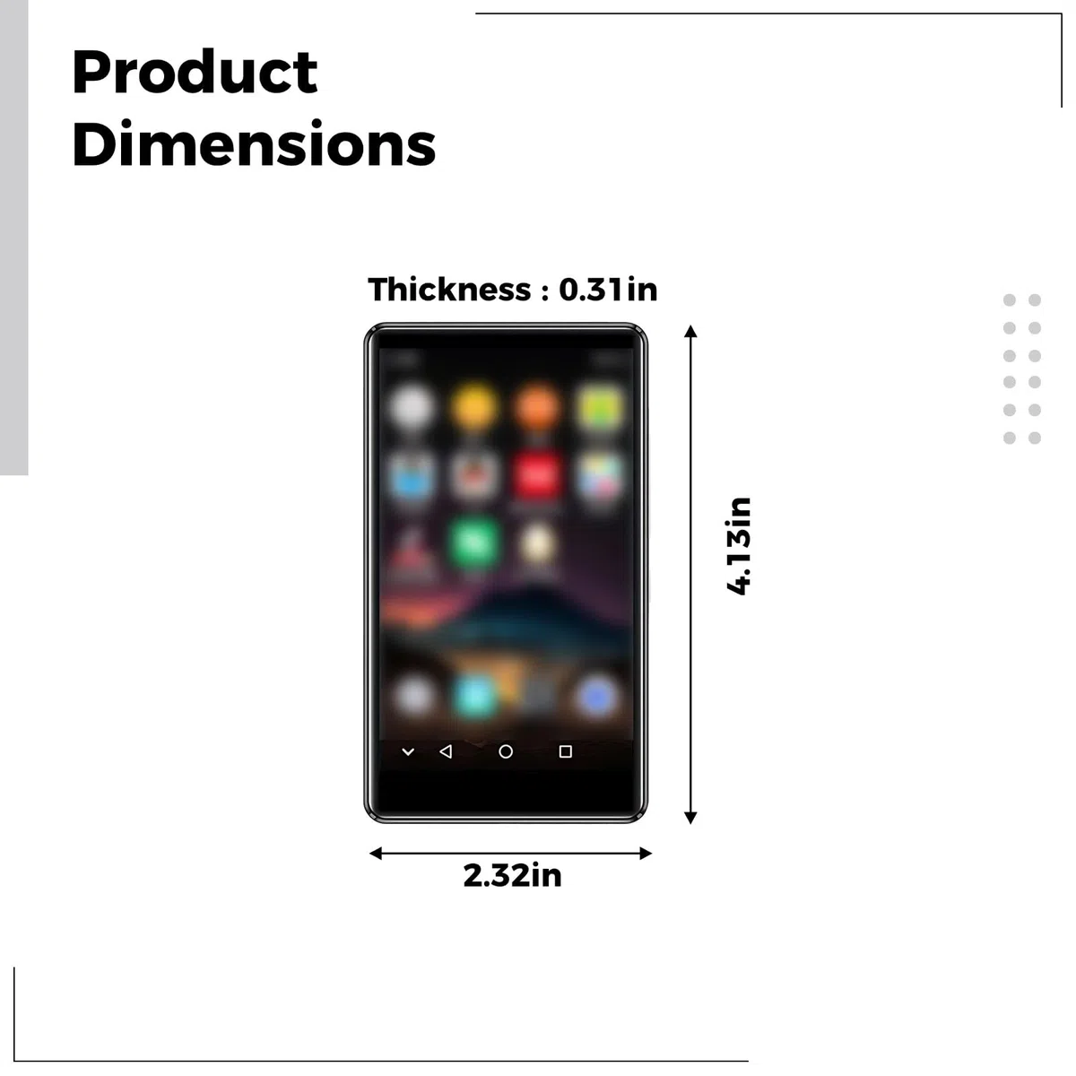 Lettore MP3 con WiFi Wireless, lettore musicale Android, 3+32 GB, schermo da 4 pollici, Dual Direction Type-C, in lega di zinco, scheda TF espandibile fino a 1 TB, include custodia protettiva