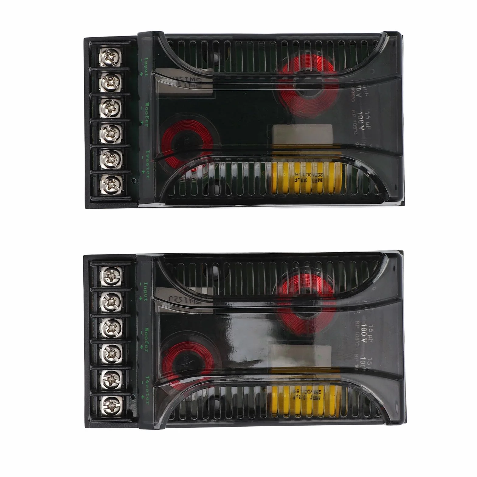 Akozon 2 PCS Crossover Audio per Auto a Doppio Canale con Protezione da Sovracorrente Progettato Universalmente