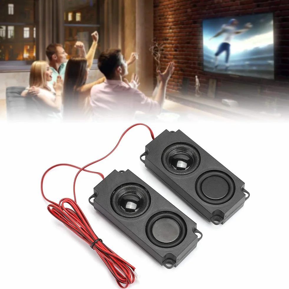 Altoparlante Fai Da Te 5W 8Ohm Nero Abs - Bassi Pesanti Portatili Per Cavità Audio 40Mm Doppio Altoparlante Magnetico Per Monitor Tv