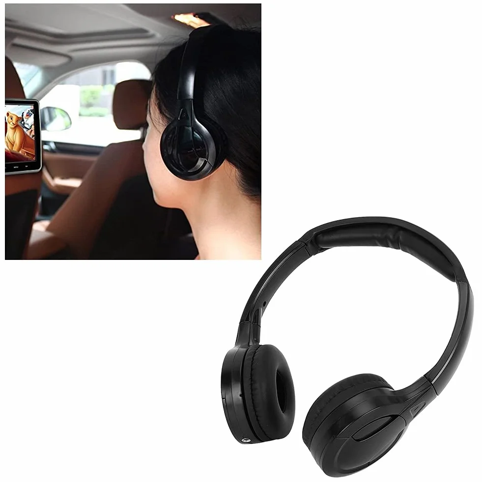 Keenso Auricolari per Auto Cuffie Senza Fili, Auricolari Stereo a 2 Canali Stereo a Infrarossi Senza Fili per Poggiatesta per Auto DVD