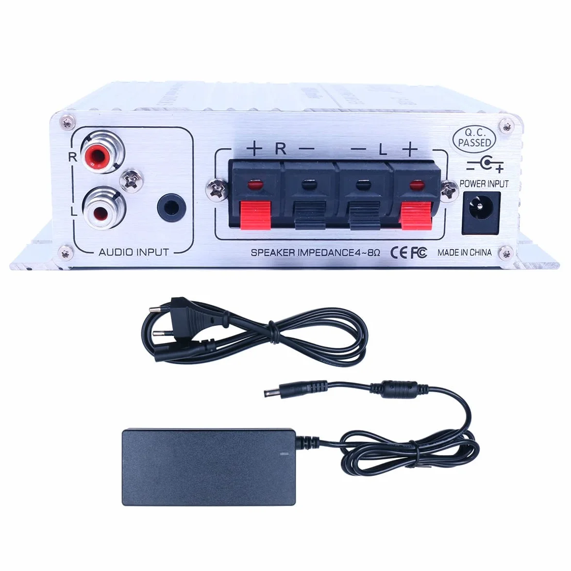 DollaTek LP-V3S 25Wx2 Amplificatore + Protezione Ritardata HiFi con Alimentazione 5A Compatibile con Computer, Cellulari o Lettori MP3 DAC ecc - Argento