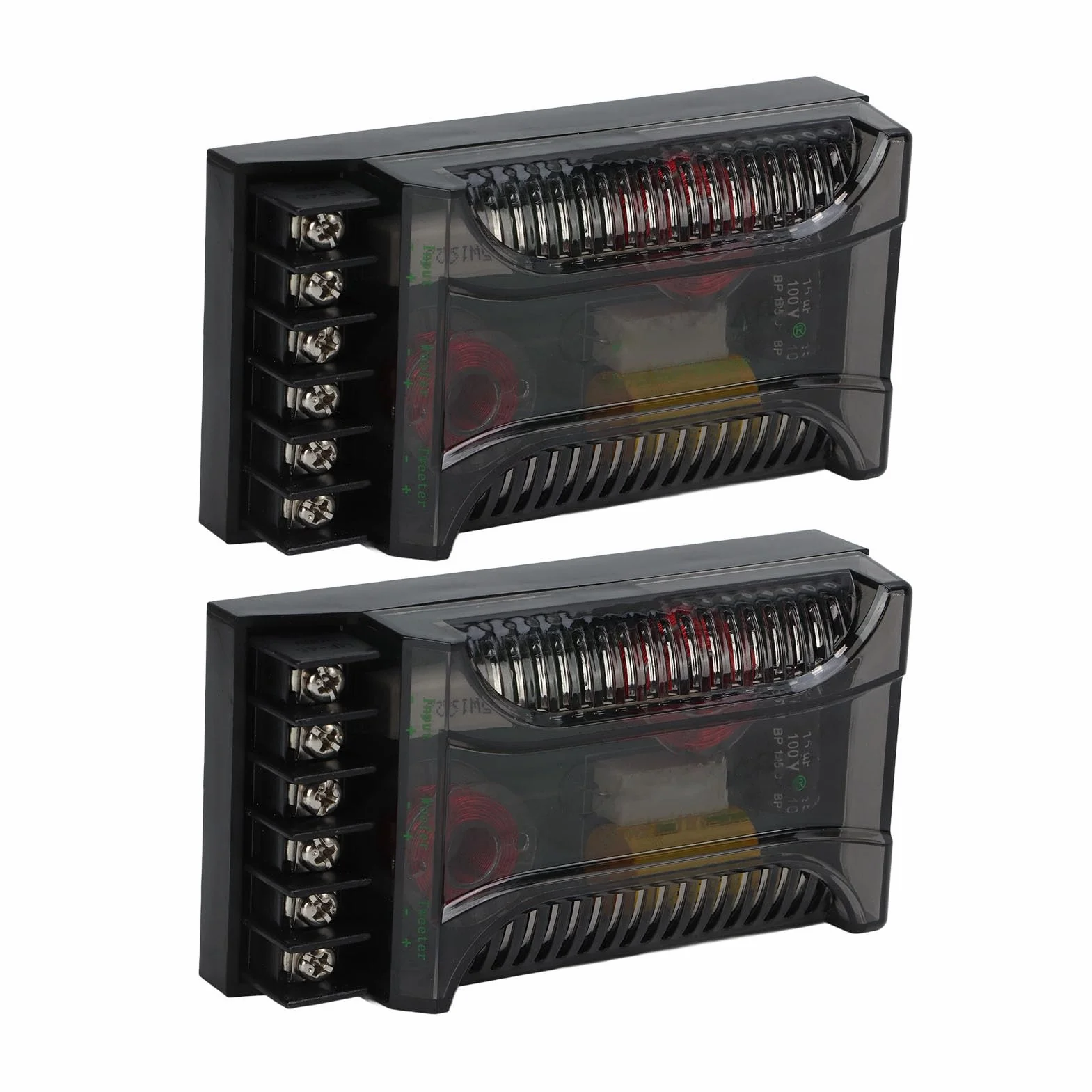 Akozon 2 PCS Crossover Audio per Auto a Doppio Canale con Protezione da Sovracorrente Progettato Universalmente