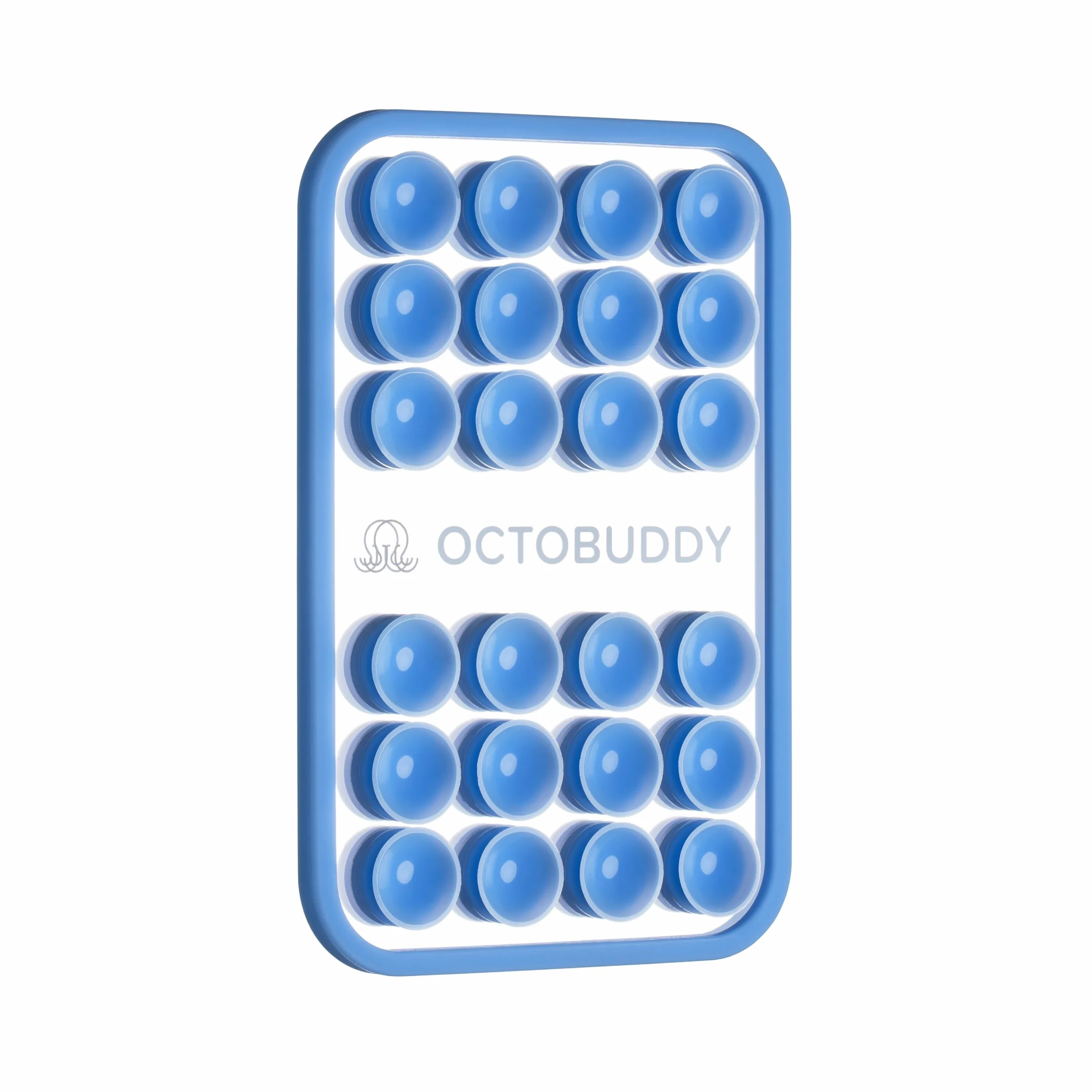 OCTOBUDDY Mirror - Il GOAT Delle Ventose per Telefono - Supporto Cellulare in Silicone con Specchio Integrato - Selfie e Video Senza Mani - Accessorio per Content Creator - 66 x 99 mm, Azzurro Chiaro