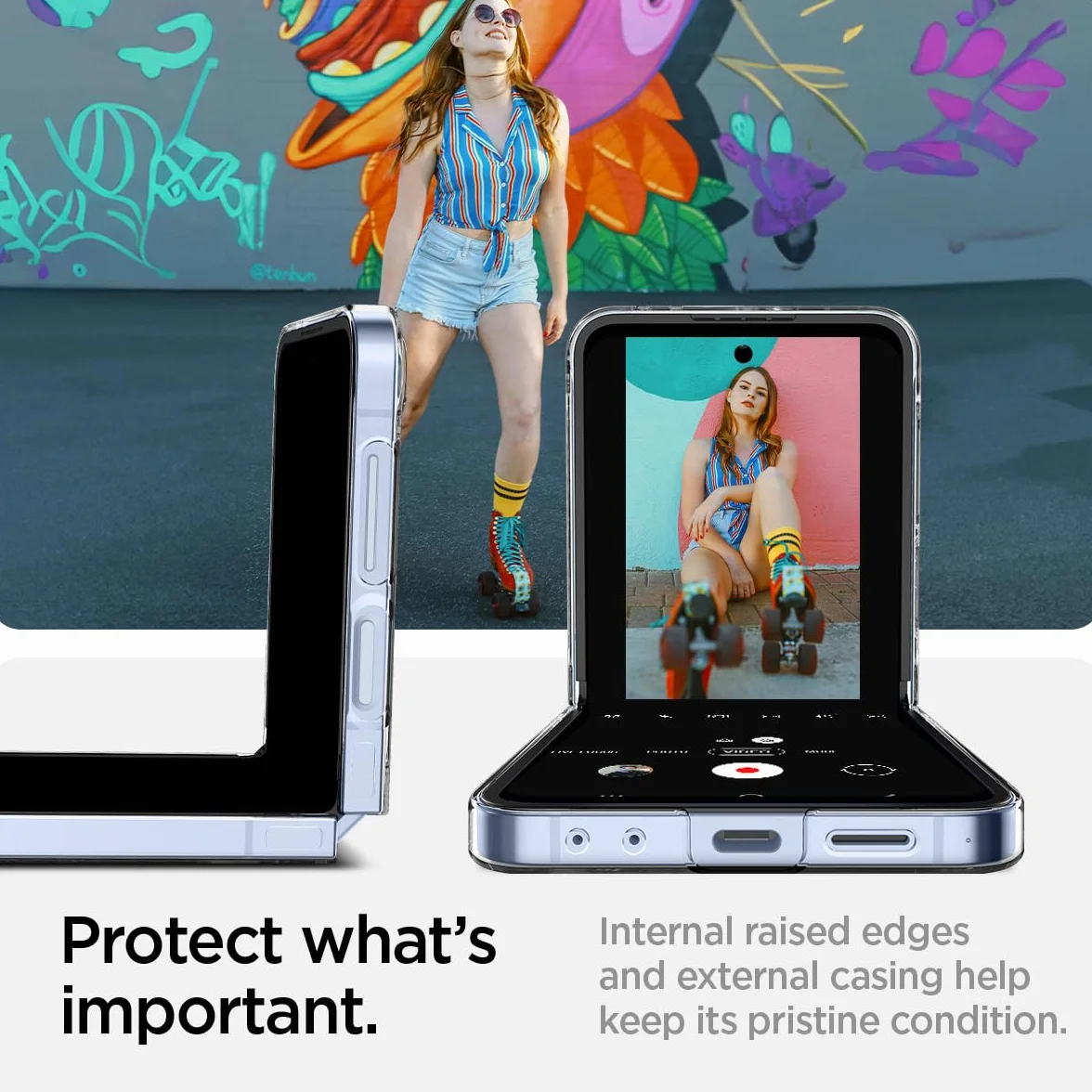 Spigen Cover Air Skin Compatibile con Samsung Galaxy Z Flip 7 FE e Samsung Galaxy Z Flip 6 - Trasparente