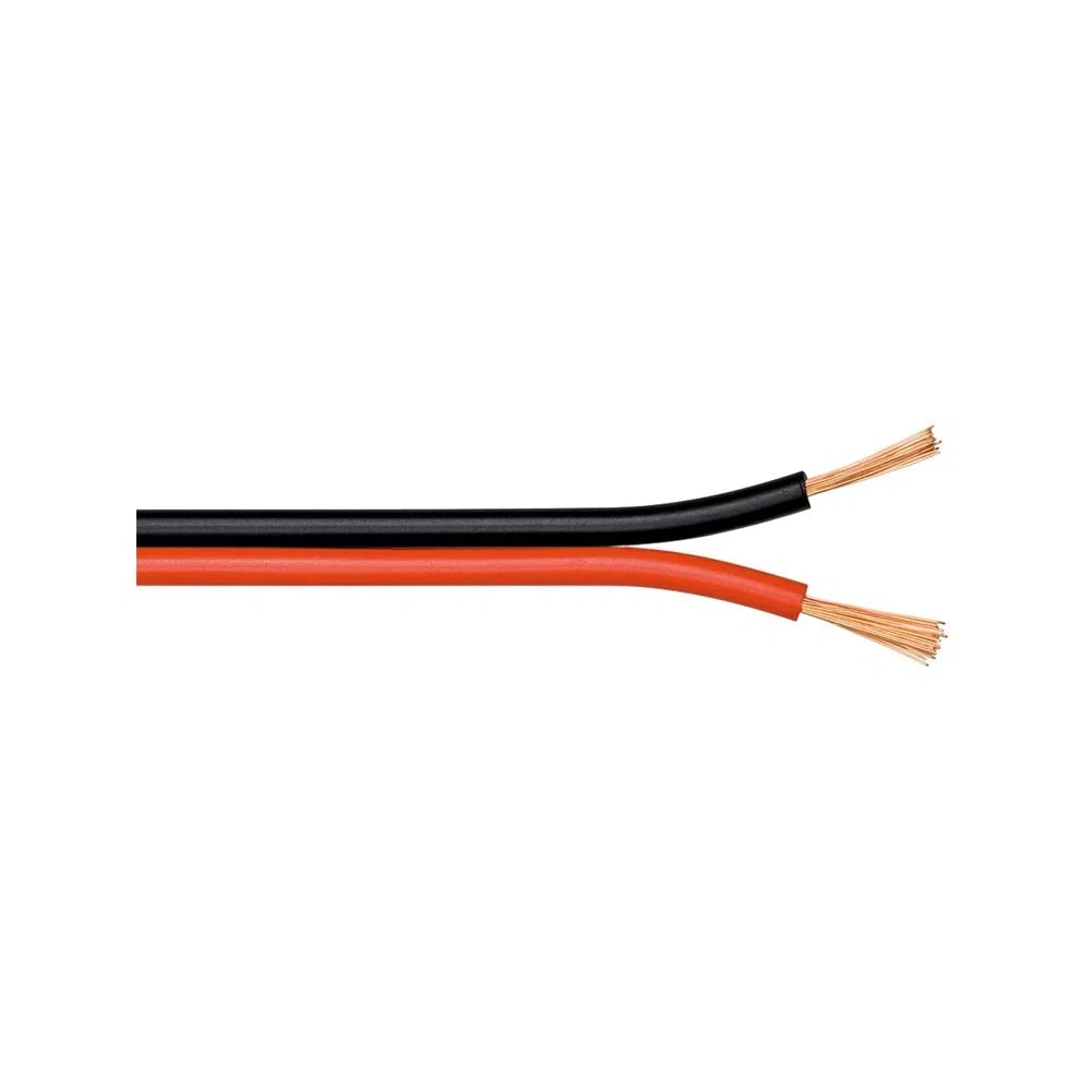 Goobay 15081 Cavo Altoparlanti, Rosso/Nero, CU, 6mm Diametro, 50m Lunghezza del Cavo
