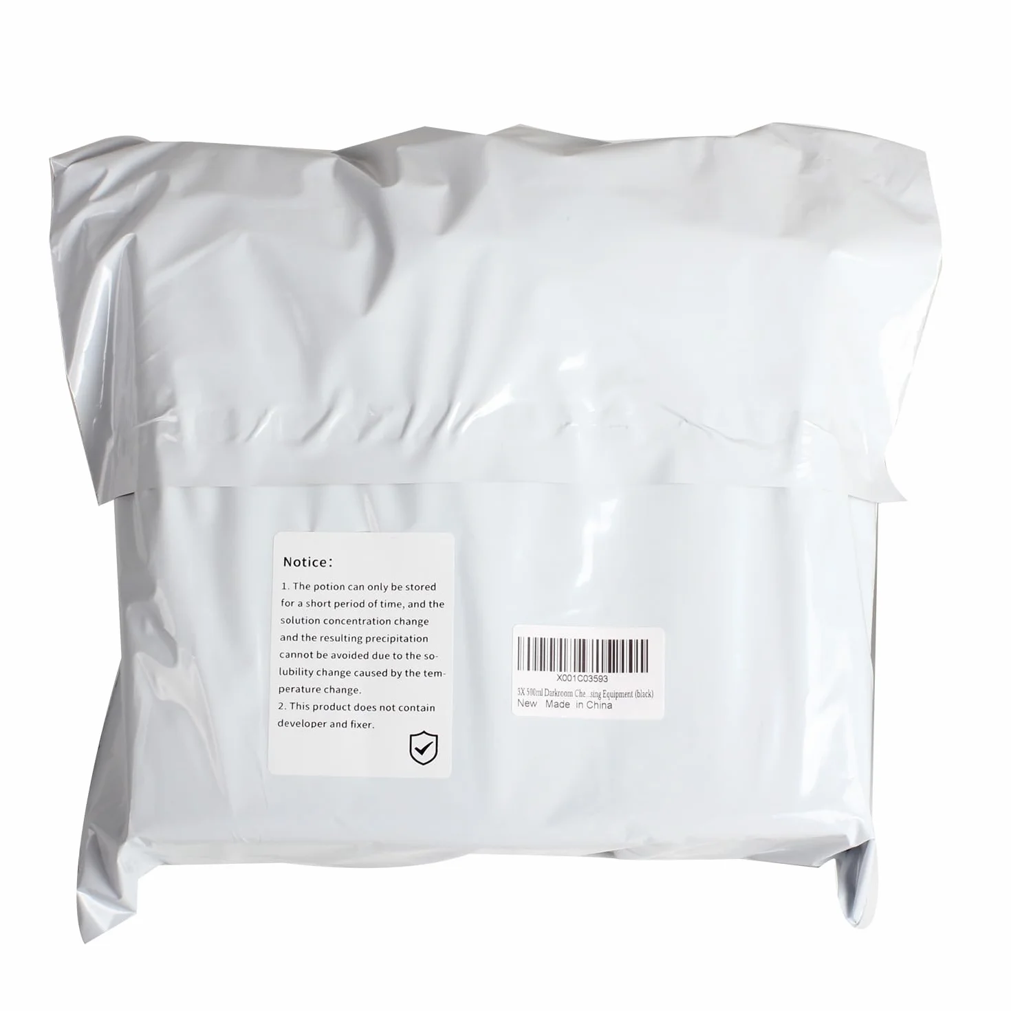 eTone Darkroom - 3 flaconi da 500 ml per prodotti chimici con tappi, per lo sviluppo di film, attrezzature per lo sviluppo di foto (nero)