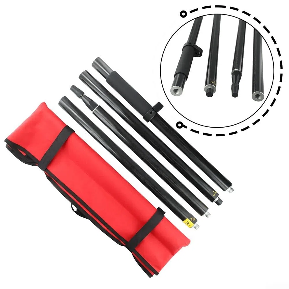 Fibra di carbonio GPS Survey Pole 2M Telescopico GNSS Antenna Rod Con 5/8" Filo 4-Section Leggero Per Land Surveying E Ingegneria Nero