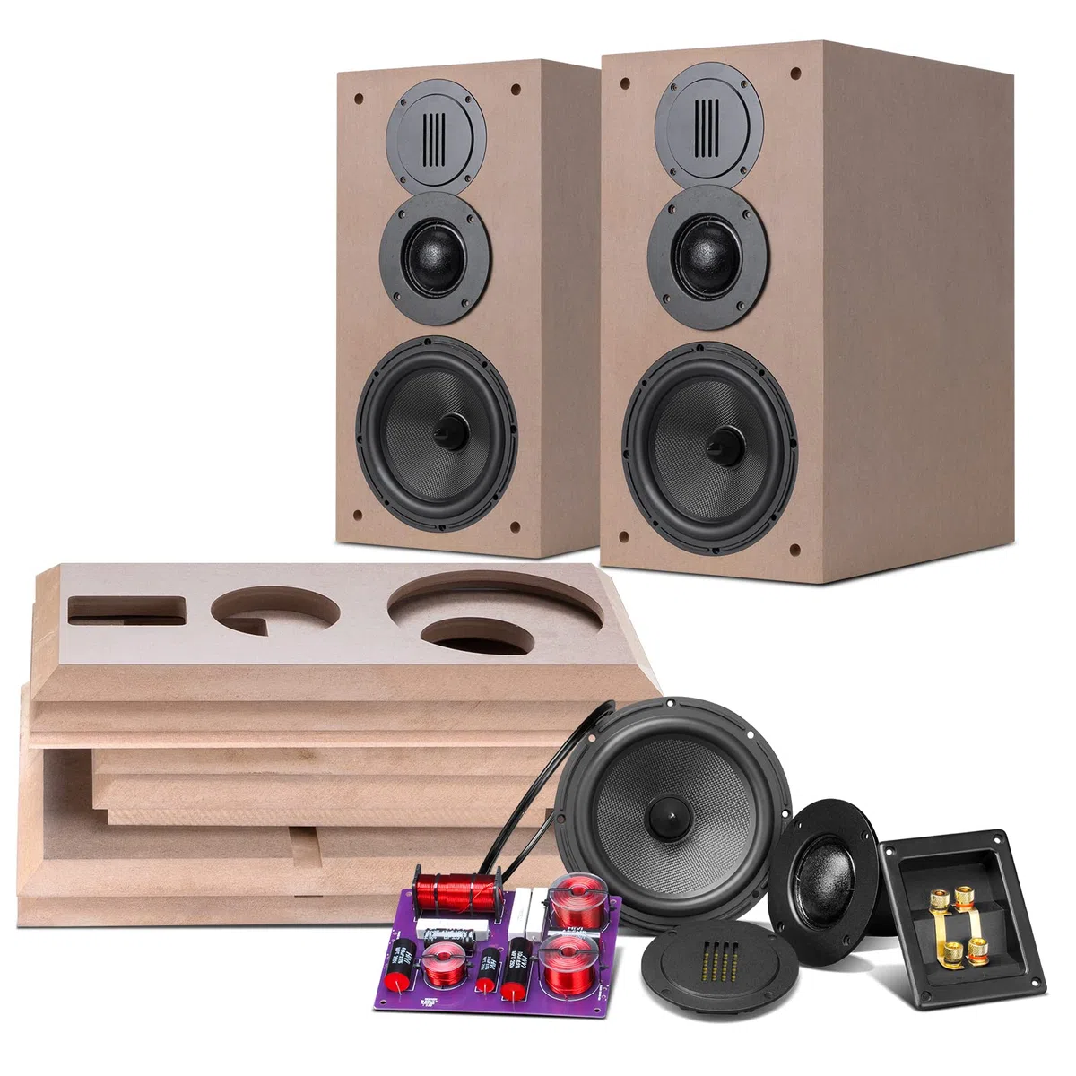 HiVi-Swans Coppia di altoparlanti passivi da scaffale fai da te, 3 vie, altoparlante, potenza di picco 120 Watt, per home theater, per surround o frontale