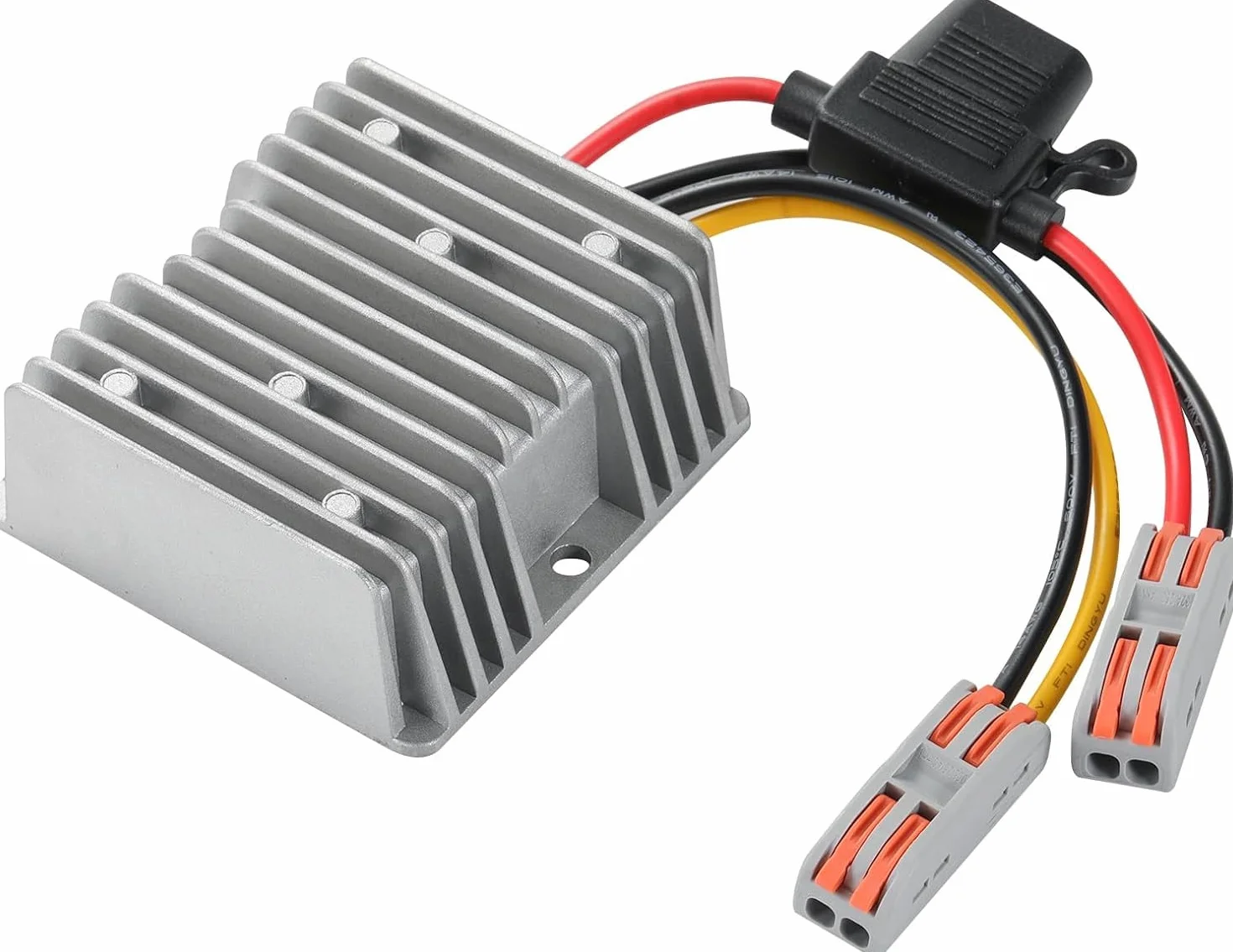 DC-DC Convertitore di tensione da 12V a 24V 10A 240W MAX, convertitore da 10-22V a 24V boost, convertitore con fusibile impermeabile e morsettiera, per motori di auto e strumenti ecc.