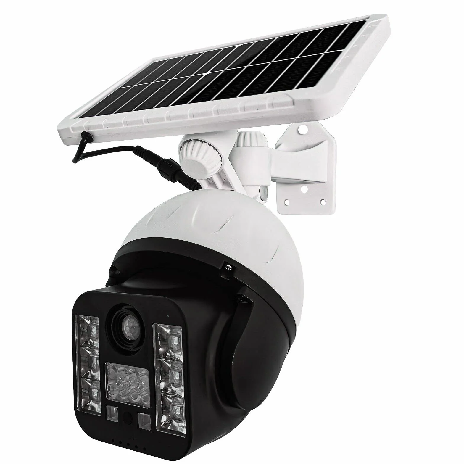 Telecamera Finta Da Esterno Con Ricarica Pannello Solare, Lampada led Da Strada Faro led Con Sensore Di Movimento, Videocamera Finta Per Sicurezza 30 Led - 60 watt