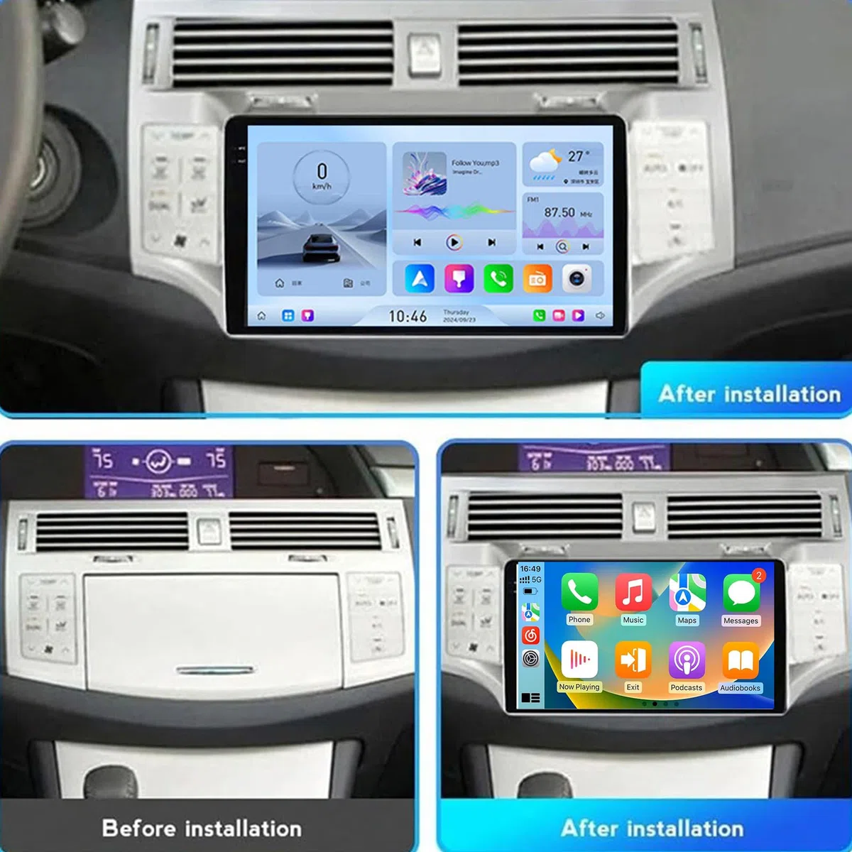 Autoradio Da 9 Pollici Per Peugeot 206 CC SW C2 2001-2008 Android 15