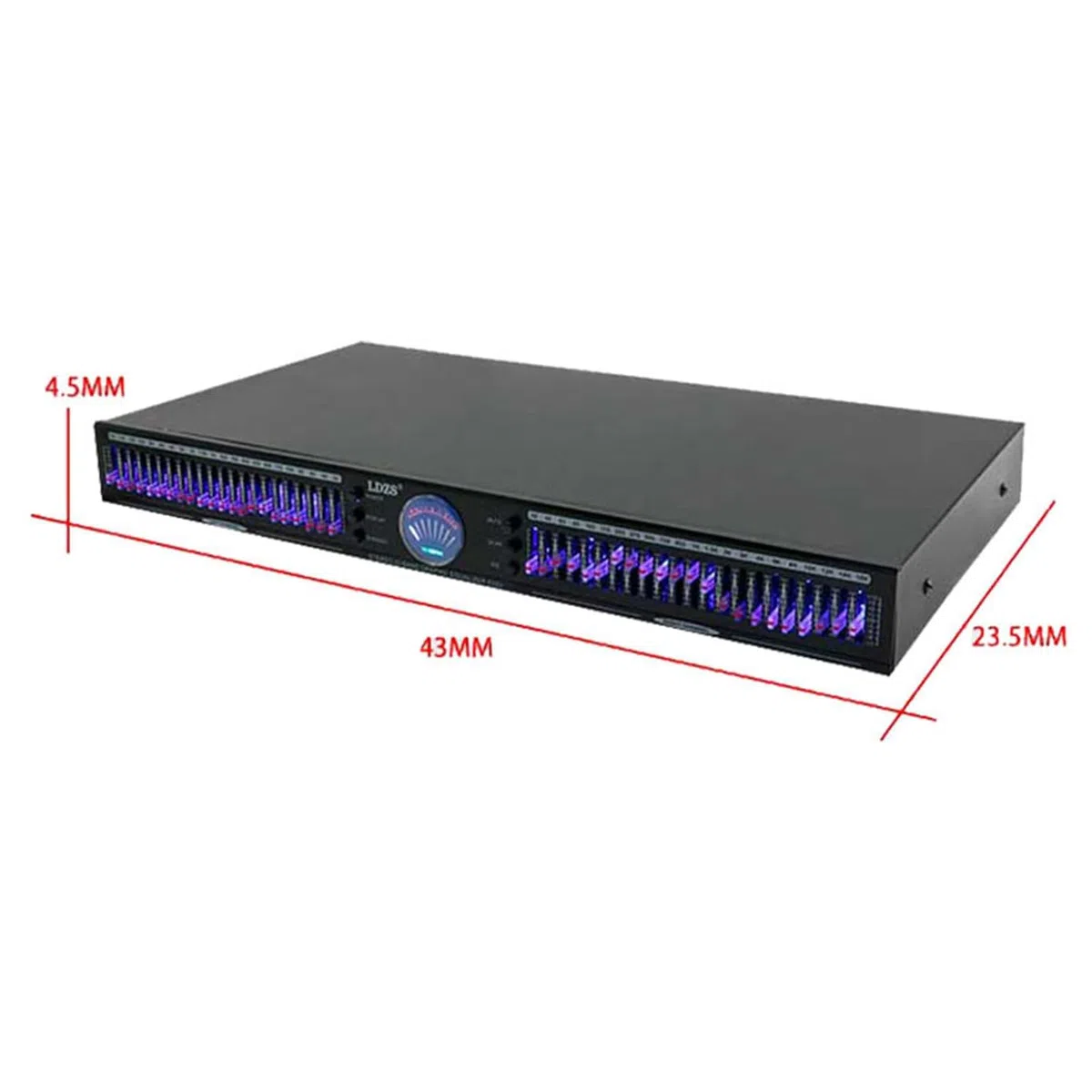 Equalizzatore Audio A 24 Bande, Equalizzatore Grafico Stereo HiFi Si Separa con 10 Effetti Preimpostati, Supporto A Doppio Canale 1u, Riduzione del Rumore Automatico, per Lo Studio di Registrazione