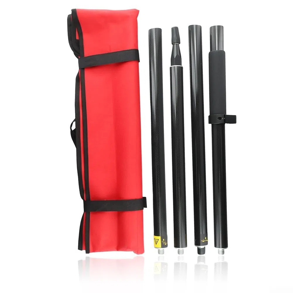 Fibra di carbonio GPS Survey Pole 2M Telescopico GNSS Antenna Rod Con 5/8" Filo 4-Section Leggero Per Land Surveying E Ingegneria Nero
