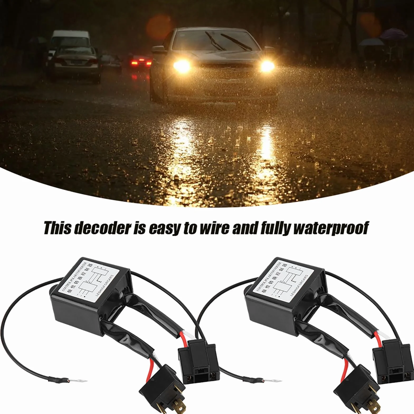 2 pezzi Invertitore di Polarità LED Convertitore Negativo Polare, Convertitore Negativo a LED, Adattatore a Switch Negativo Polare Invertito Polarità per H4