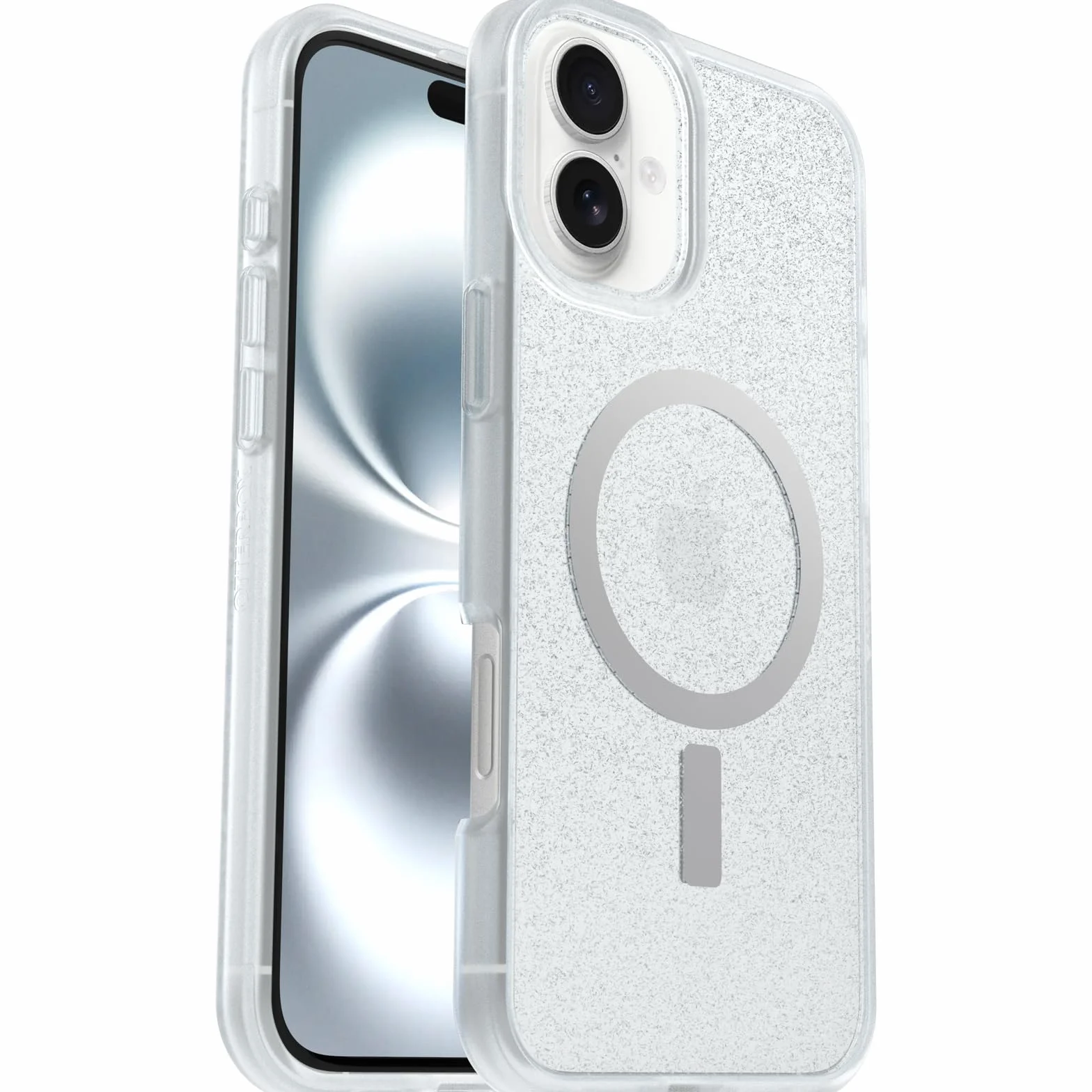 OtterBox Cover per iPhone 16 Plus React Series MagSafe, resistente a shock e cadute fino, cover ultrasottile, testata a norme MIL-STD 810G, Stardust-Trasparente, Senza Retail Package