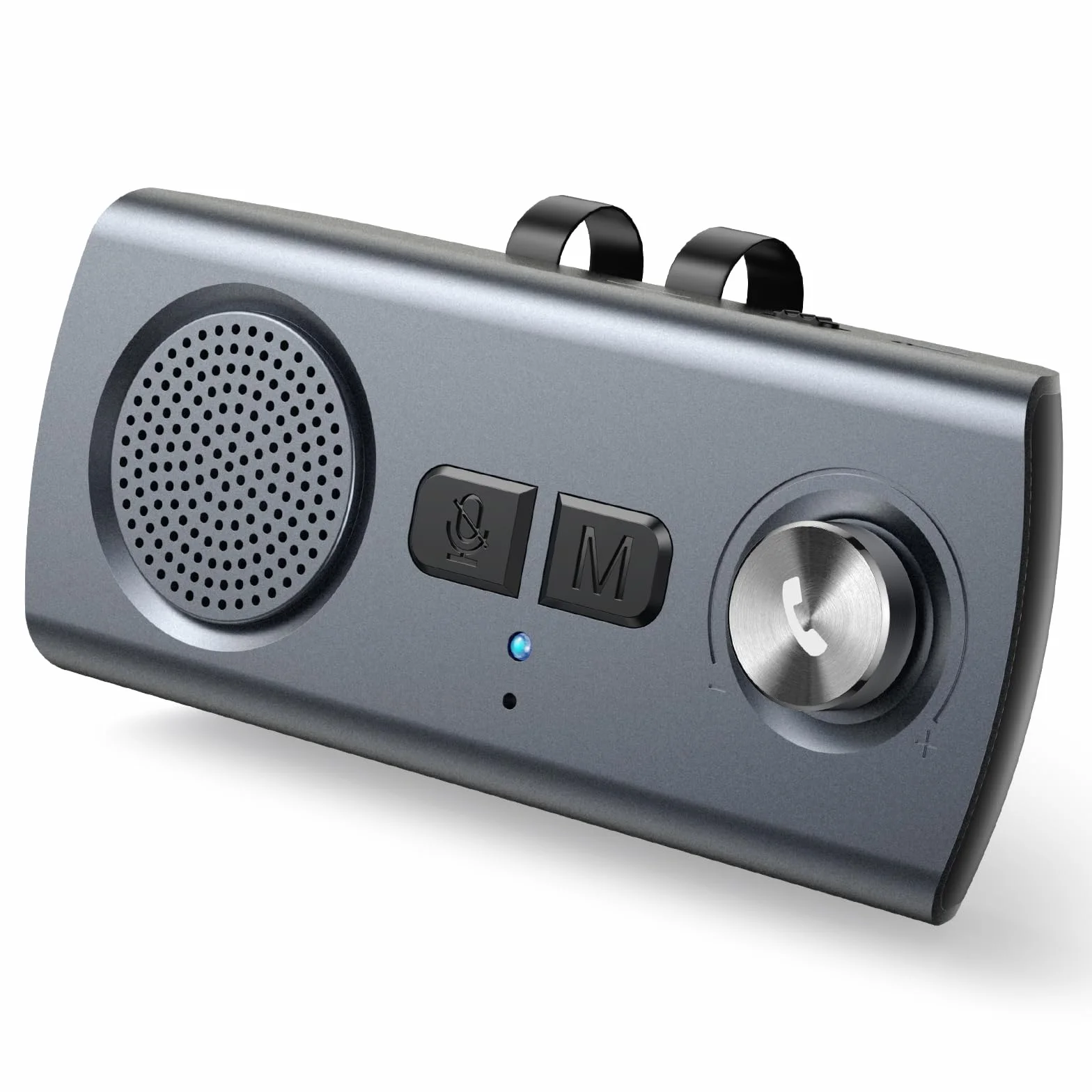AGPTEK Vivavoce per Auto Bluetooth 5.3 con Siri, Assistente Google, Kit per Auto con Altoparlante Wireless con Slot per Scheda TF, Supporta la Connessione di 2 Telefoni Contemporaneamente