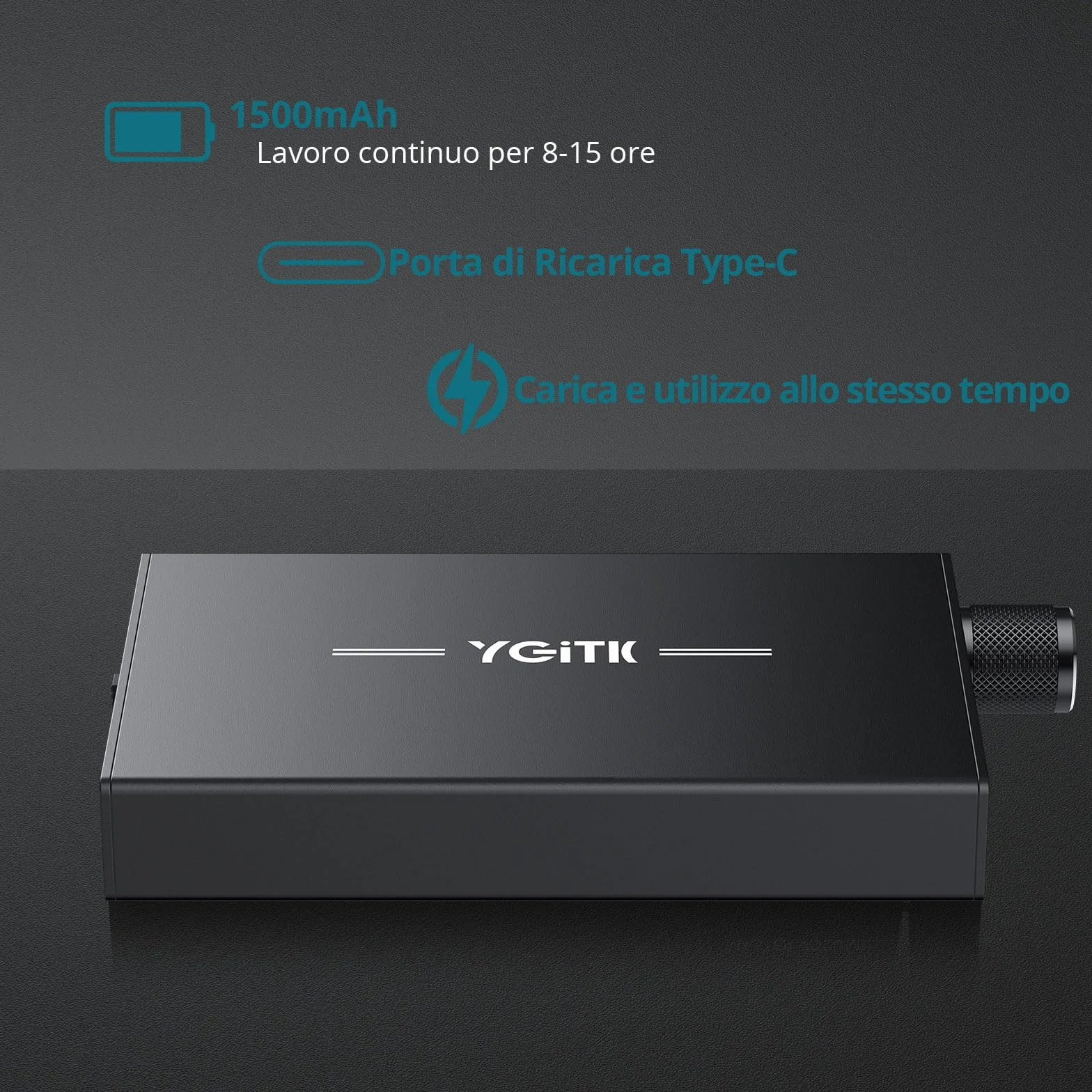 Amplificatore Hifi per Cuffie Portatile 16-300Ω, 1500mAh con 8h di Riproduzione, Interfaccia Type-C,Jack Audio 3.5mm,Carcassa in Alluminio,Compatibile con MP3/Smartphone/Laptop/PC