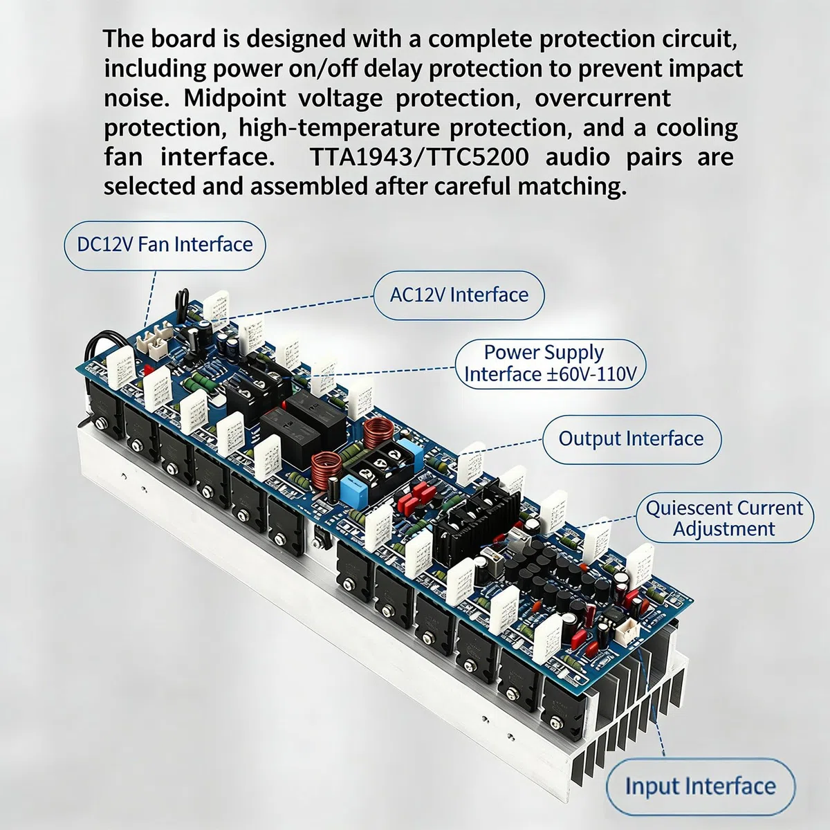 1000W+1000W Digital Sound Power Amplificatore Board Doppio Canale Stereo Potenza Subwoofer Board per Stage Home Theater Bass Amplifier