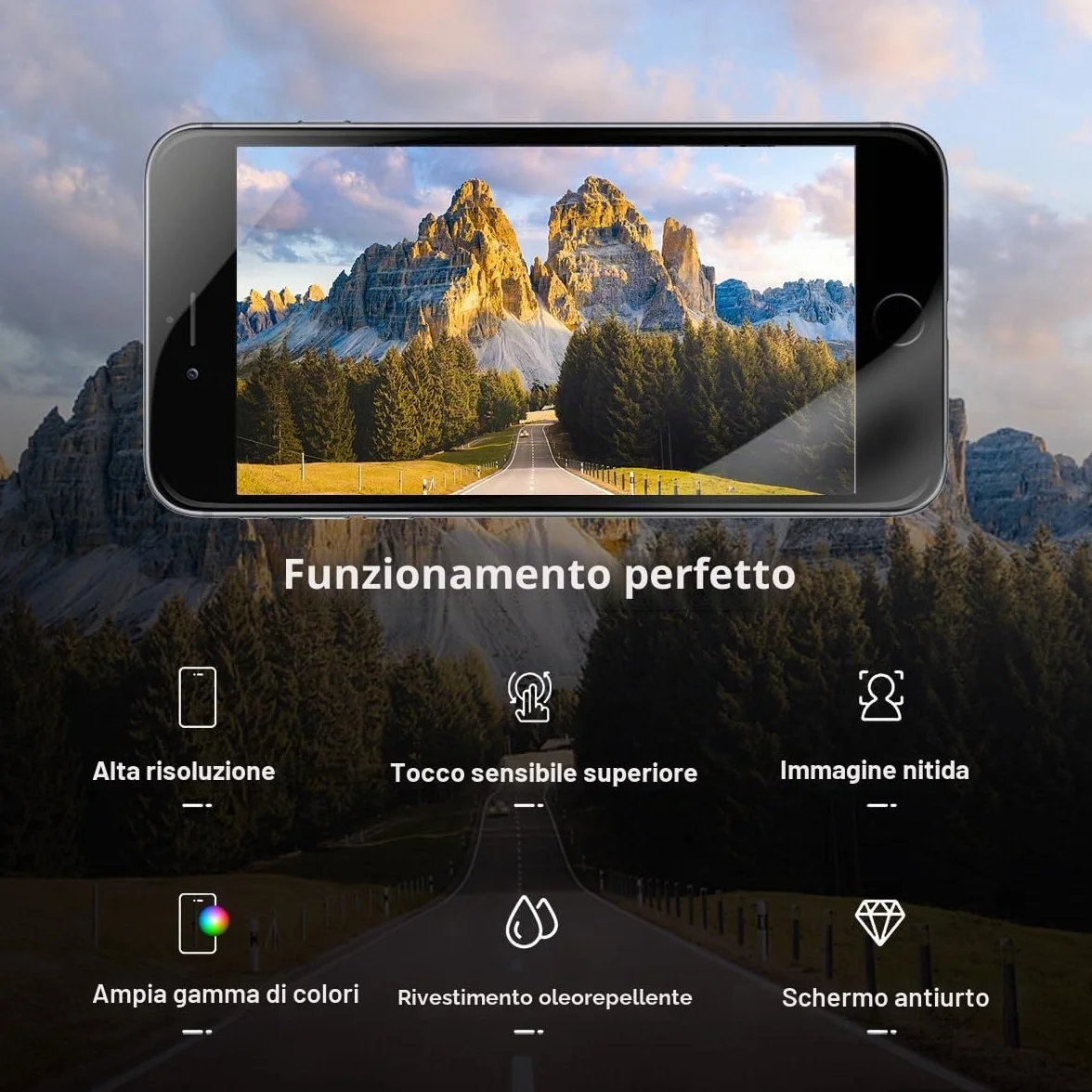 Dinow Display per iPhone 8/SE 2020 Schermo 4.7'' (Nero) Full HD Schermo per iPhone 8G, LCD 3D Touch Display di Vetro+Kit di Attrezzi per Il Modello A2275, A2296, A2298,A1905,A1863,A1906