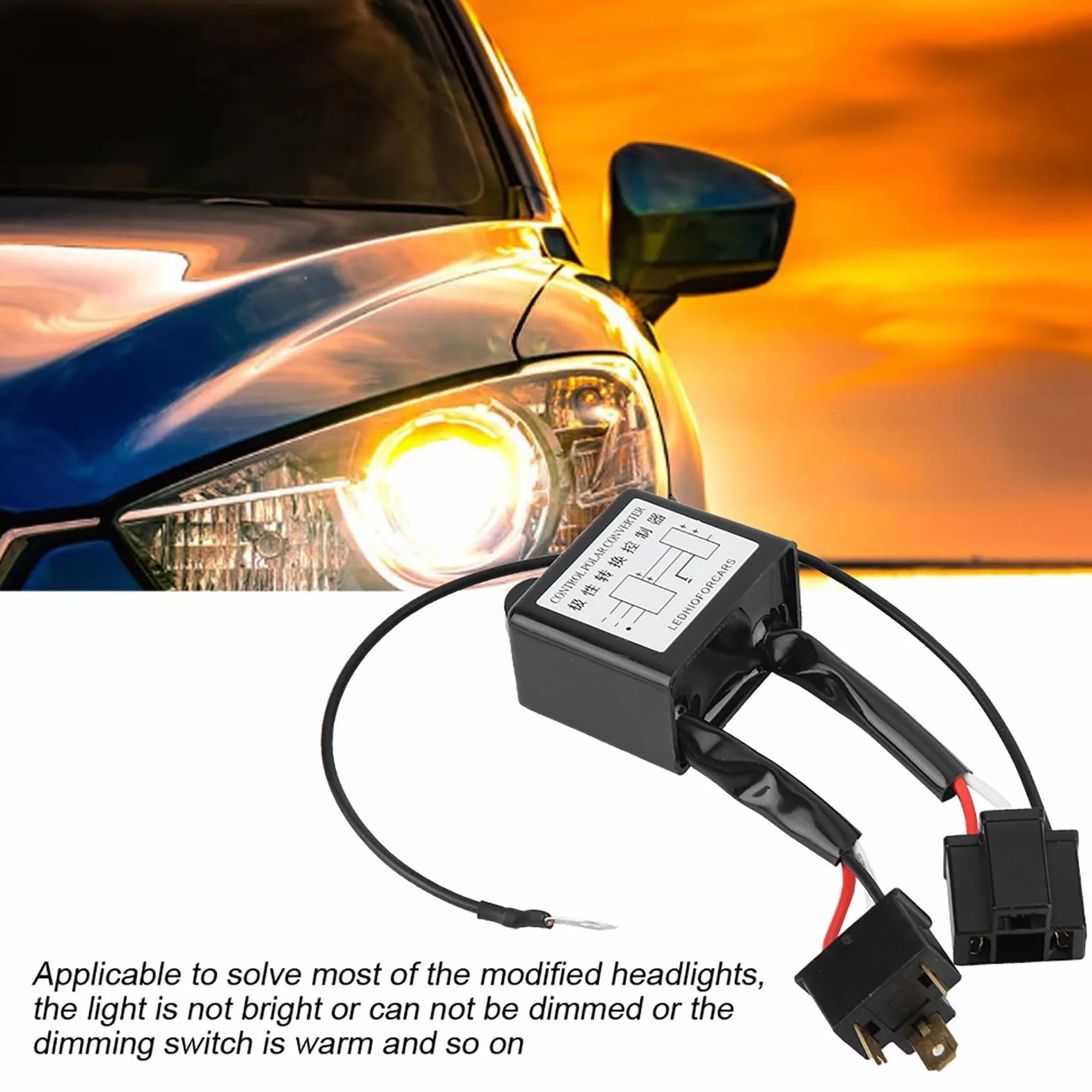 2 pezzi Invertitore di Polarità LED Convertitore Negativo Polare, Convertitore Negativo a LED, Adattatore a Switch Negativo Polare Invertito Polarità per H4