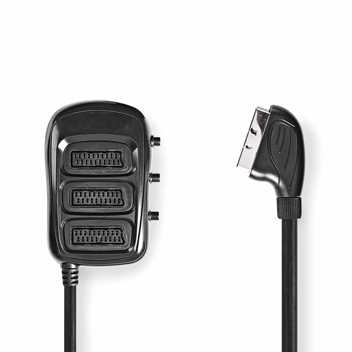 NEDIS Scatola interruttore scart, selettore manuale 3 in 1, per creare più ingressi scart da un ingresso SCART – cavo 0,5 m